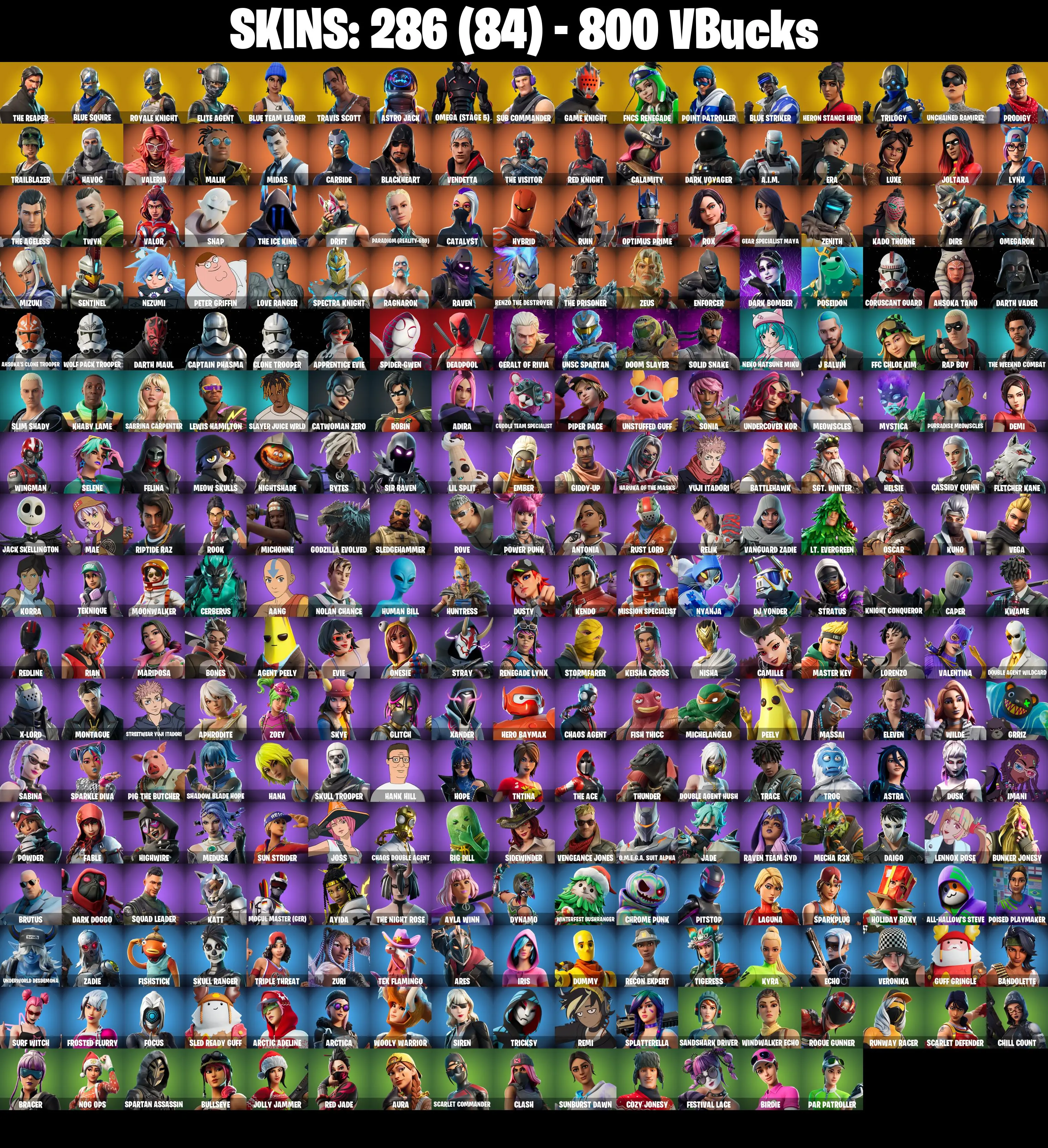 286 SKINS ✨ Travis Scott ✨ The Reaper ✨ Blue Squire ✨ Royale Knight ✨ Elite Agent ✨ Blue Team Leader ✨ Astro Jack ✨ 800 VB (PC/XBOX) — image 3
