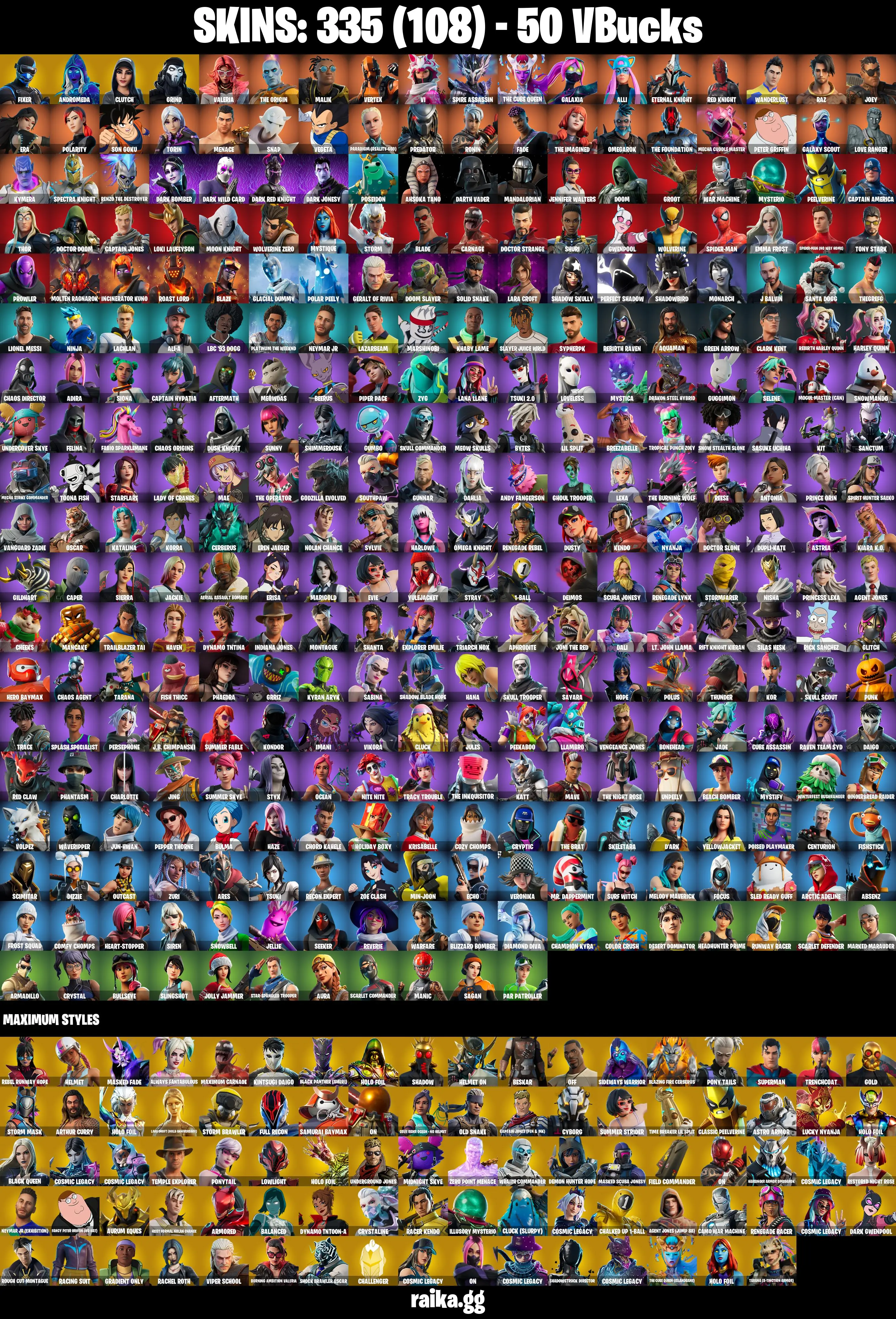 335 SKINS ✨ Fixer ✨ Andromeda ✨ Clutch ✨ Grind ✨ Valeria ✨ The Origin ✨ Malik ✨ Vertex ✨ Vi ✨ Spire Assassin ✨ The Cube Queen ✨ 50 V-Bucks (PC/XBOX) — image 3