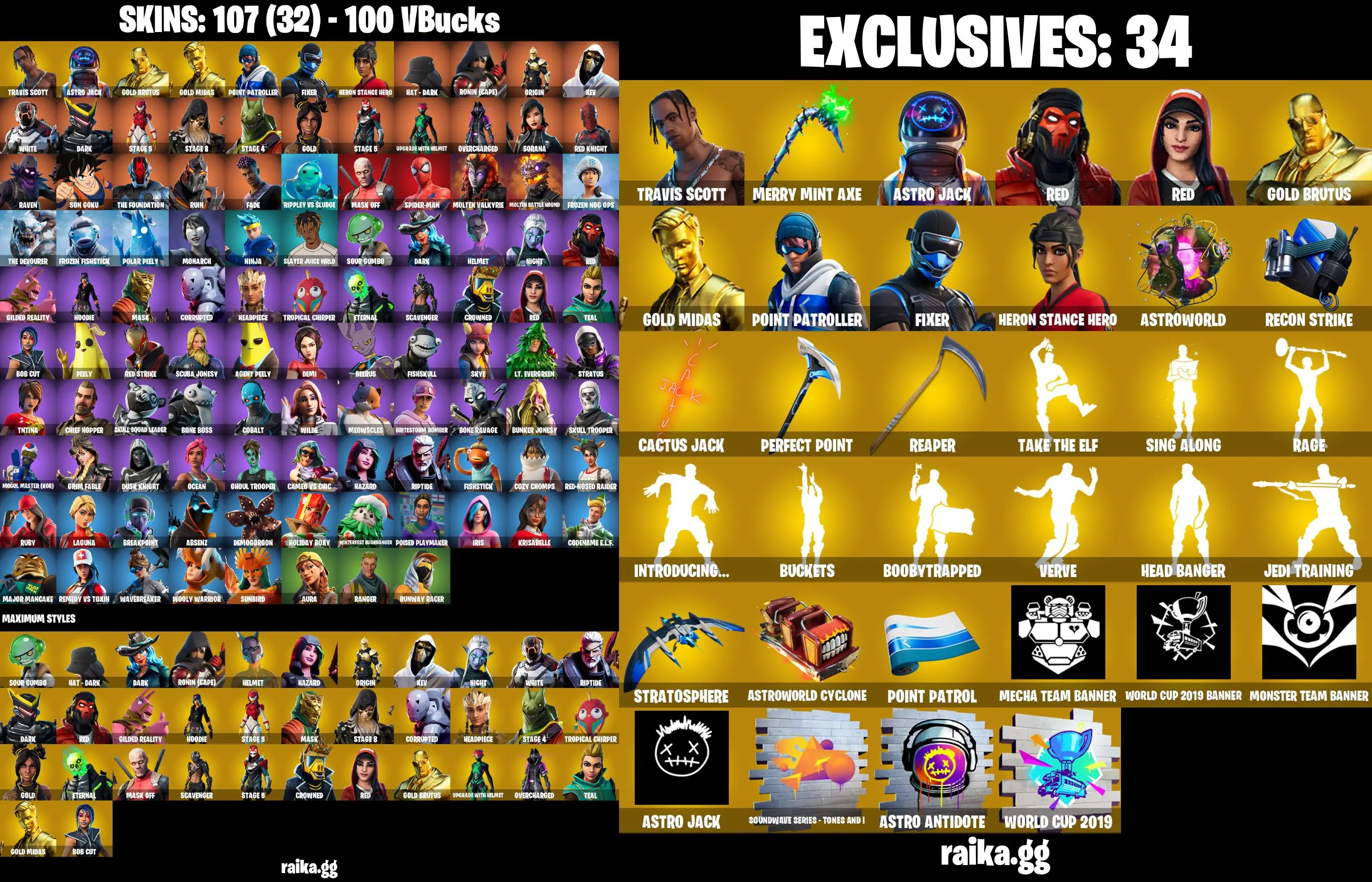 You Can Change MAil [PC/XBOX 107 skins | Travis Scott | Merry Mint Axe | Aura | Ghoul Trooper | Raven | Peely | Son Goku — image 2