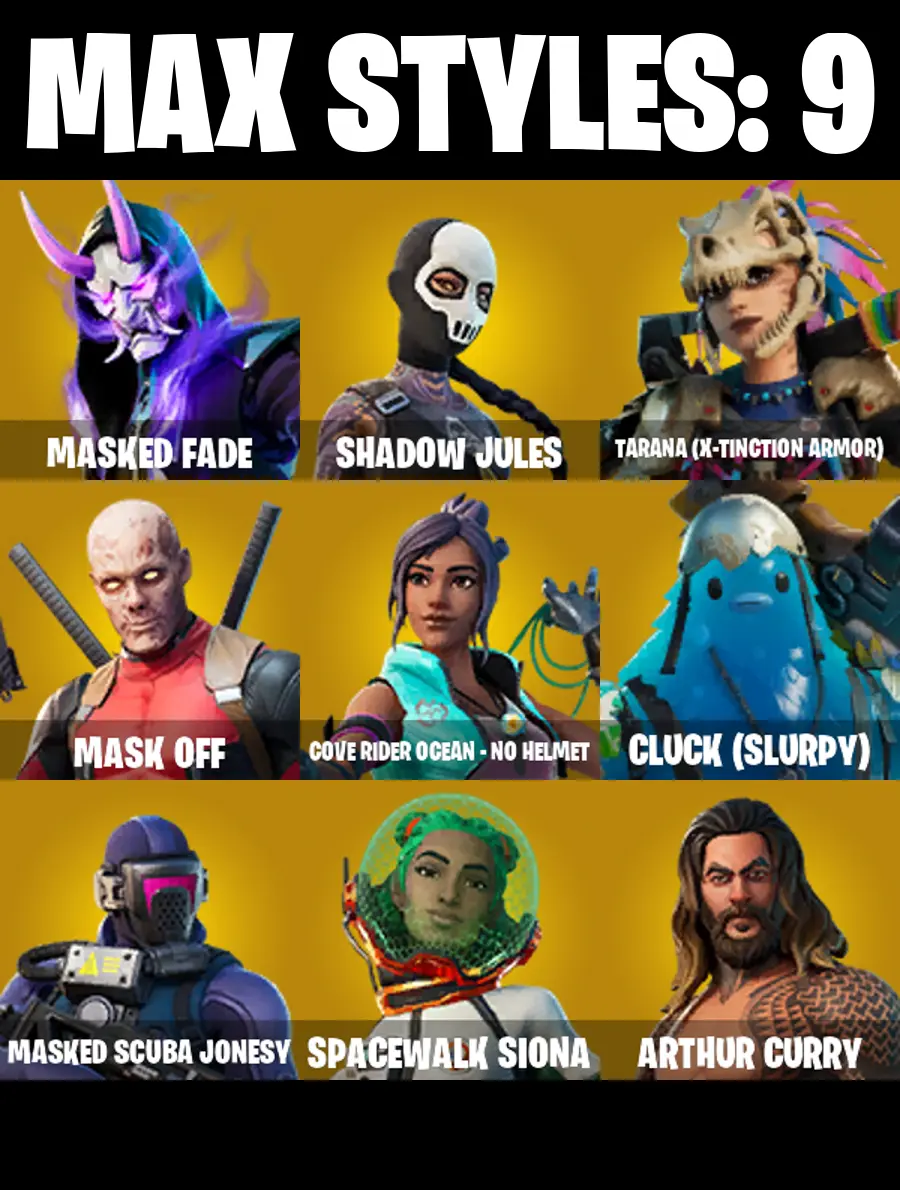 83 SKINS π Travis Scott π Astro Jack π Raptor π Predator π Kymera π Menace π Eternal Knight π Gear Specialist Maya π Raz π Midas π 500 V-Buck (PC/PSN/XBOX) PARENTAL CONTROL β image 4