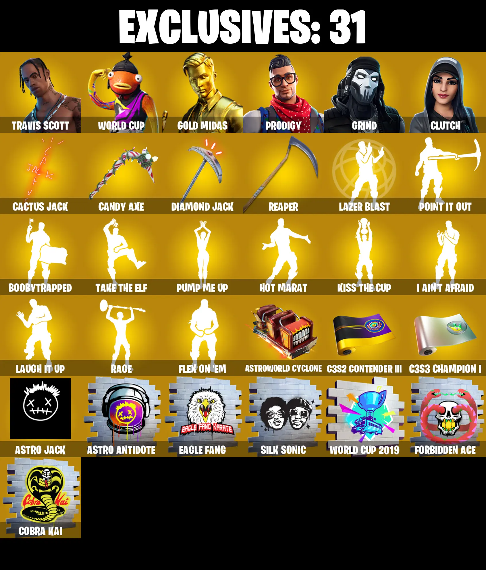 (PC/PSN/XBOX) 250 SKINS ✨ Travis Scott ✨ Renegade Raider ✨ WORLD CUP ✨ Gold Midas ✨ Prodigy ✨ Grind ✨ Clutch ✨ Hybrid ✨ The Ice King ✨ 400 V-Buck — image 1