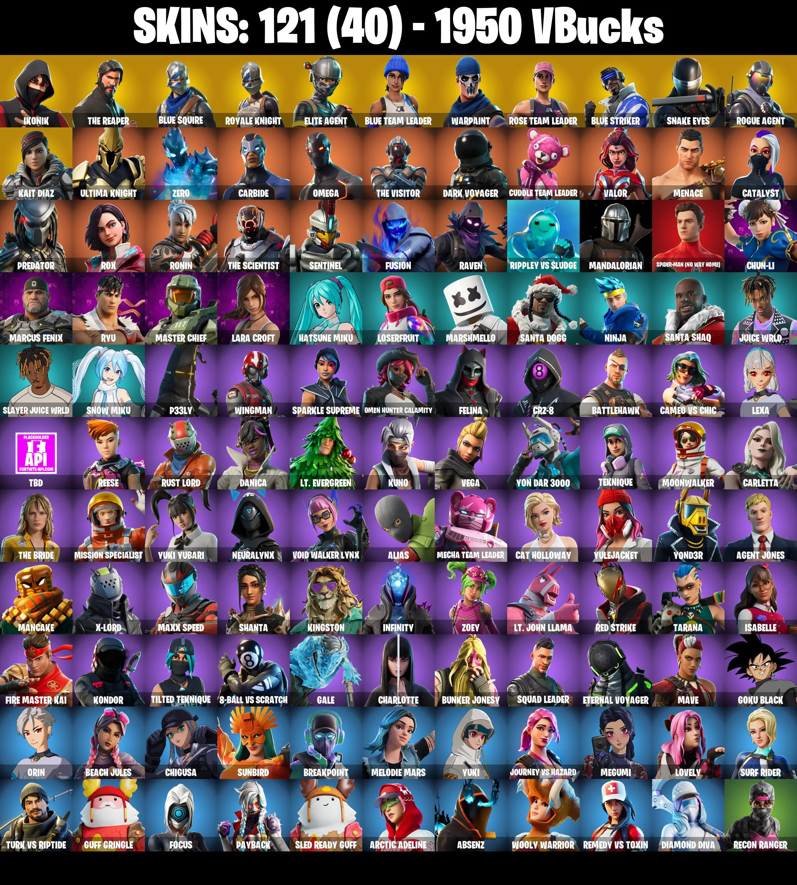 121 SKINS ✨ IKONIK ✨ The Reaper ✨ Master Chief ✨ Blue Squire ✨ Royale Knight ✨ Elite Agent ✨ Blue Team Leader ✨ 1950 VB (PC/XBOX) — image 3