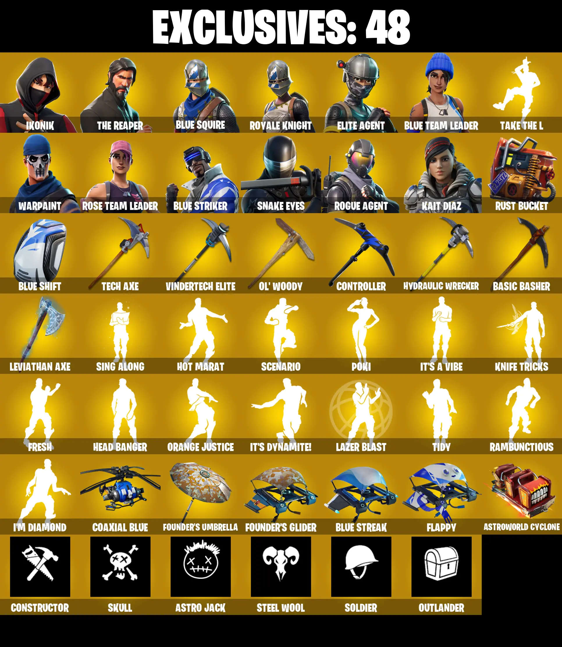 121 SKINS ✨ IKONIK ✨ The Reaper ✨ Master Chief ✨ Blue Squire ✨ Royale Knight ✨ Elite Agent ✨ Blue Team Leader ✨ 1950 VB (PC/XBOX) — image 2