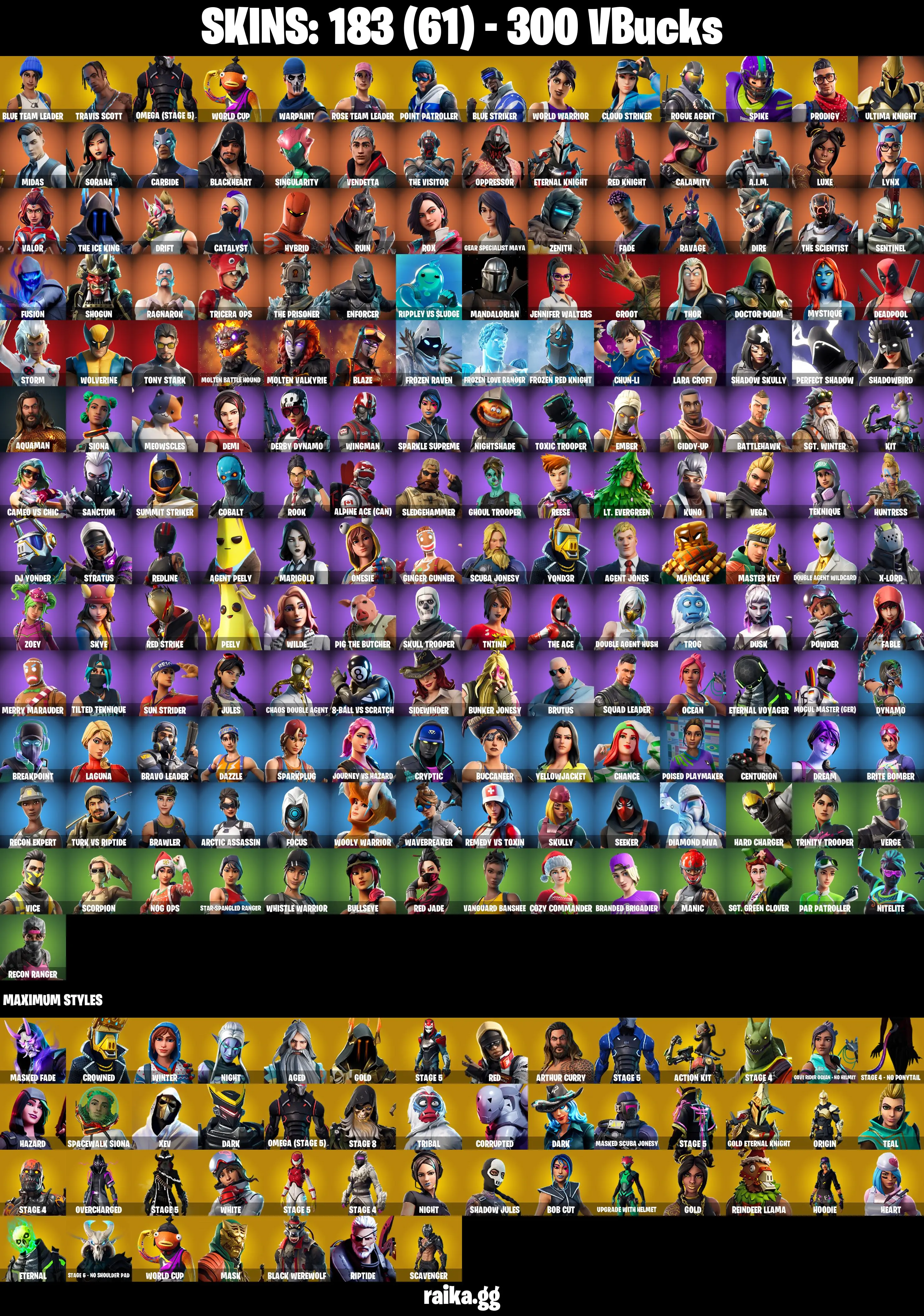 183 SKINS ✨ Travis Scott ✨ Blue Team Leader ✨ Omega (stage 5) ✨ WORLD CUP ✨ Point Patroller ✨ Blue Striker ✨ World Warrior ✨ 300 V-Bucks (PC/XBOX) — image 3