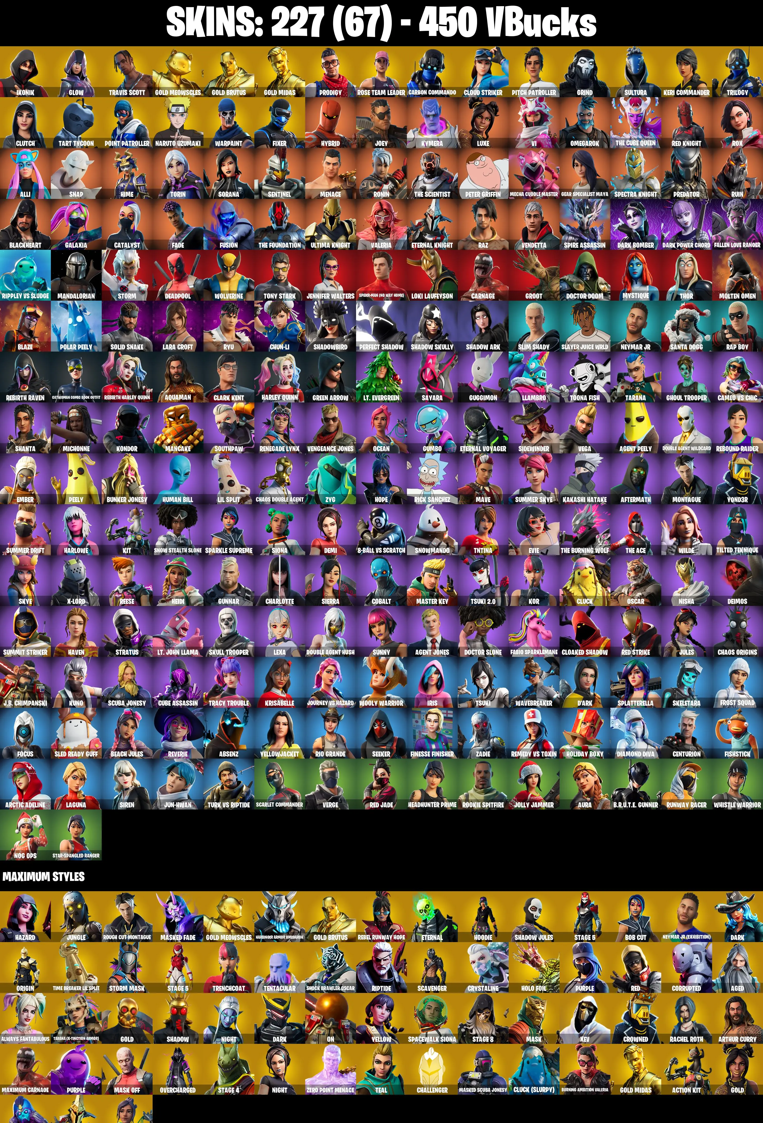 (PC/PSN/XBOX) OG STW ✨ 227 SKINS ✨ IKONIK ✨ Travis Scott ✨ Glow ✨ Gold Meowscles ✨ Gold Brutus ✨ Gold Midas ✨ Prodigy ✨ 450 V-Buck — image 3