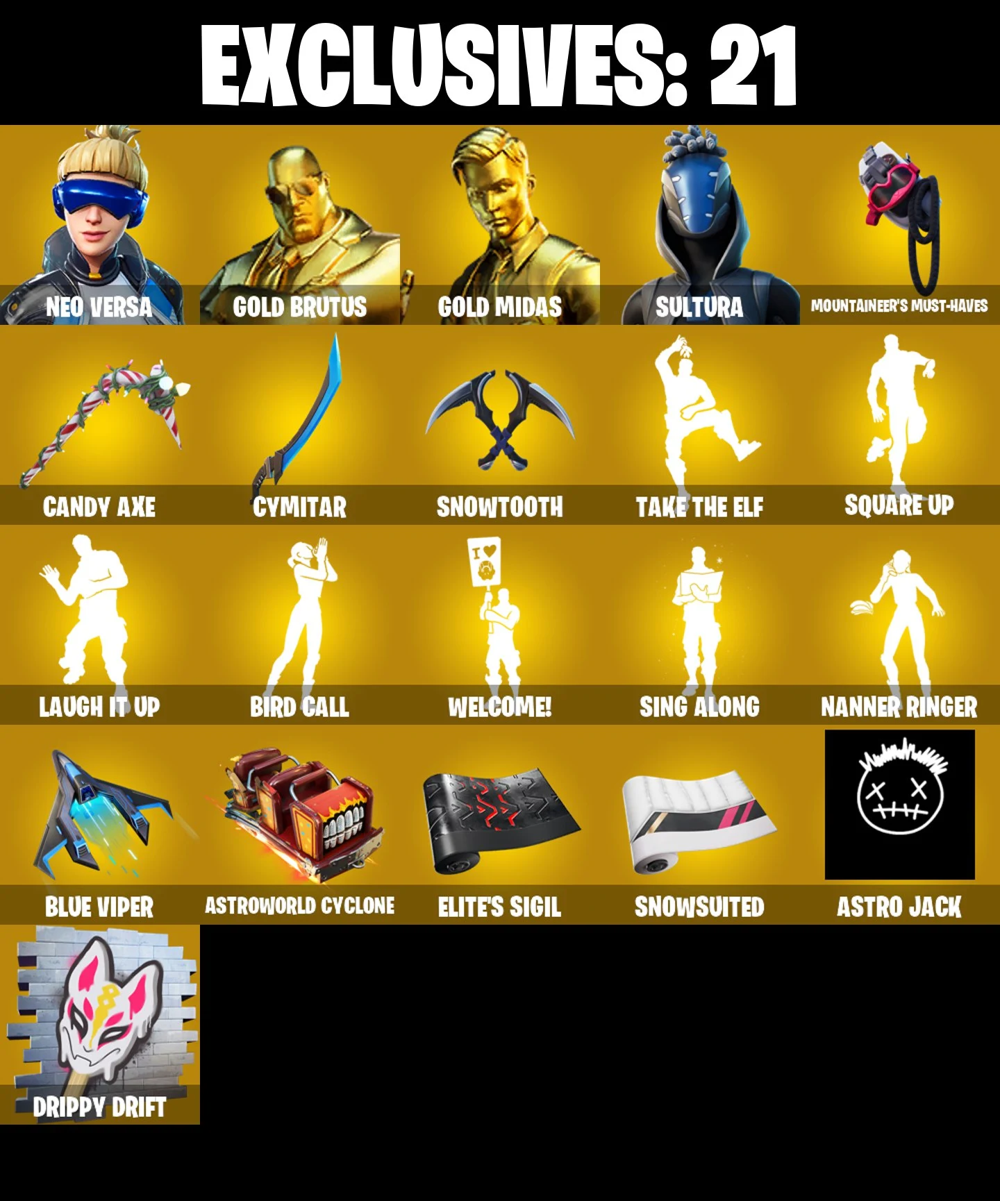 277 SKINS ✨ Neo Versa ✨ Gold Brutus ✨ Gold Midas ✨ Sultura ✨ Catalyst ✨ Fusion ✨ Zeus ✨ Hybrid ✨ Snap ✨ Frostbite ✨ Twyn ✨ 50 V-Bucks (PC/PSN/XBOX) PARENTAL CONTROL — image 1