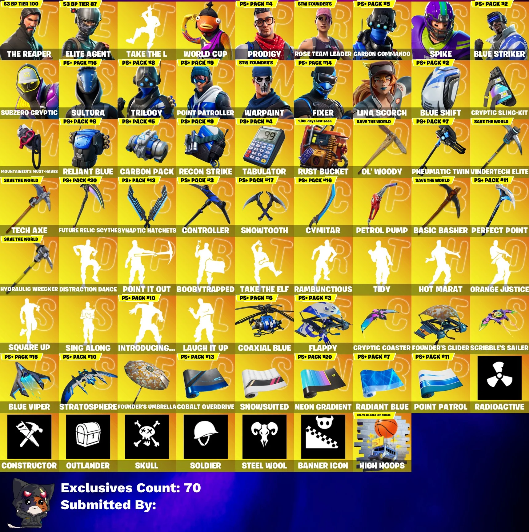💥🌟 OG ACCOUNT 🌟💥 248 SKINS 💎 The Reaper 💎 Take The L 💎 Elite Agent 💎 WORLD CUP 💎 Prodigy 💎 Carbon Commando 💎 Spike 💎 Blue Striker 💎 Subzero Cryptic 💎 Sultura 💎 Trilogy 💎 Point Patroller 💎 Fixer 💎 OG STW 💎 FULL ACCESS 💎