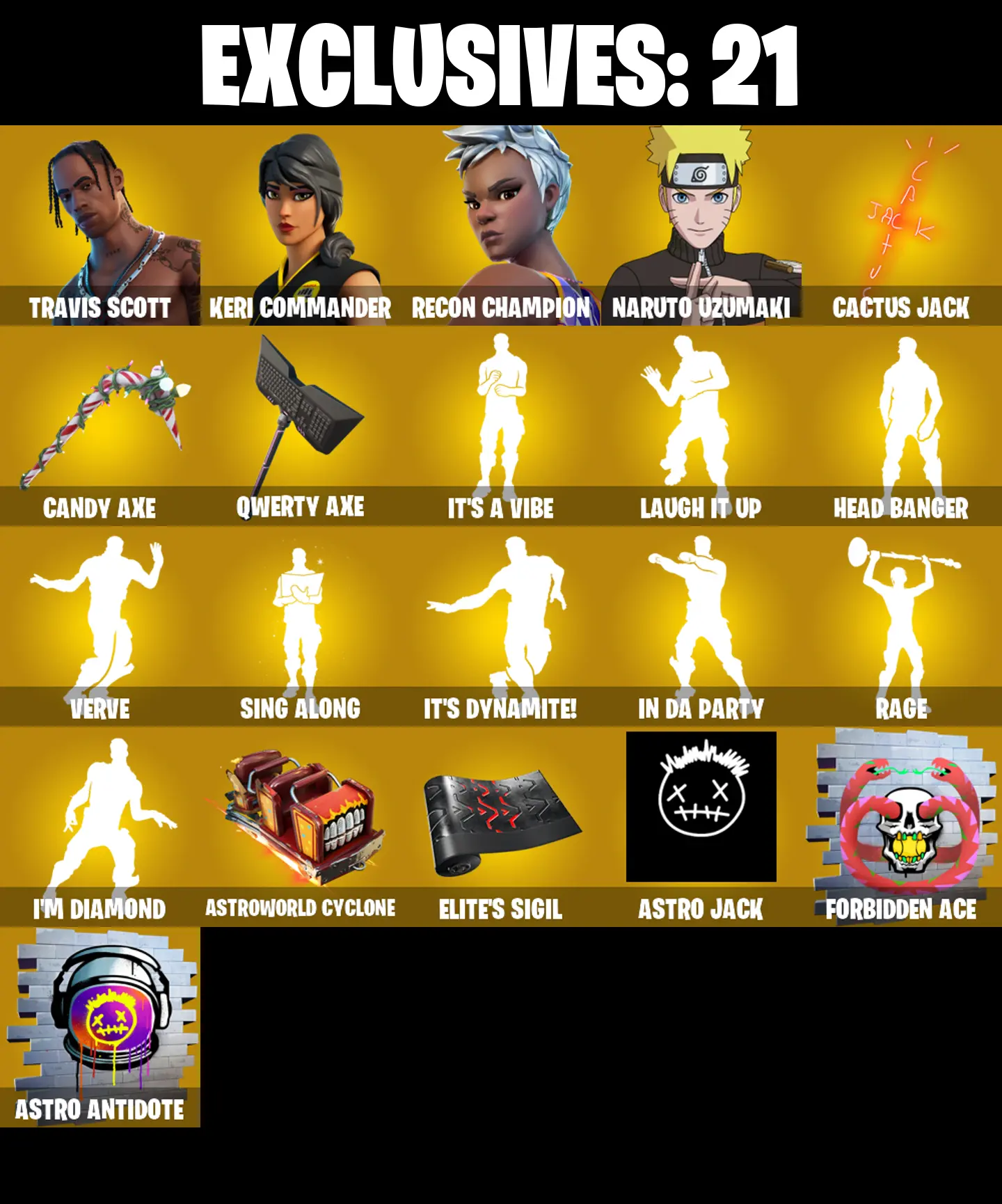 163 SKINS ✨ Travis Scott ✨ Keri Commander ✨ Recon Champion ✨ Naruto Uzumaki ✨ The Foundation ✨ The Ageless ✨ Nezumi ✨ 300 V-Bucks (PC/PSN/XBOX) PARENTAL CONTROL — image 1