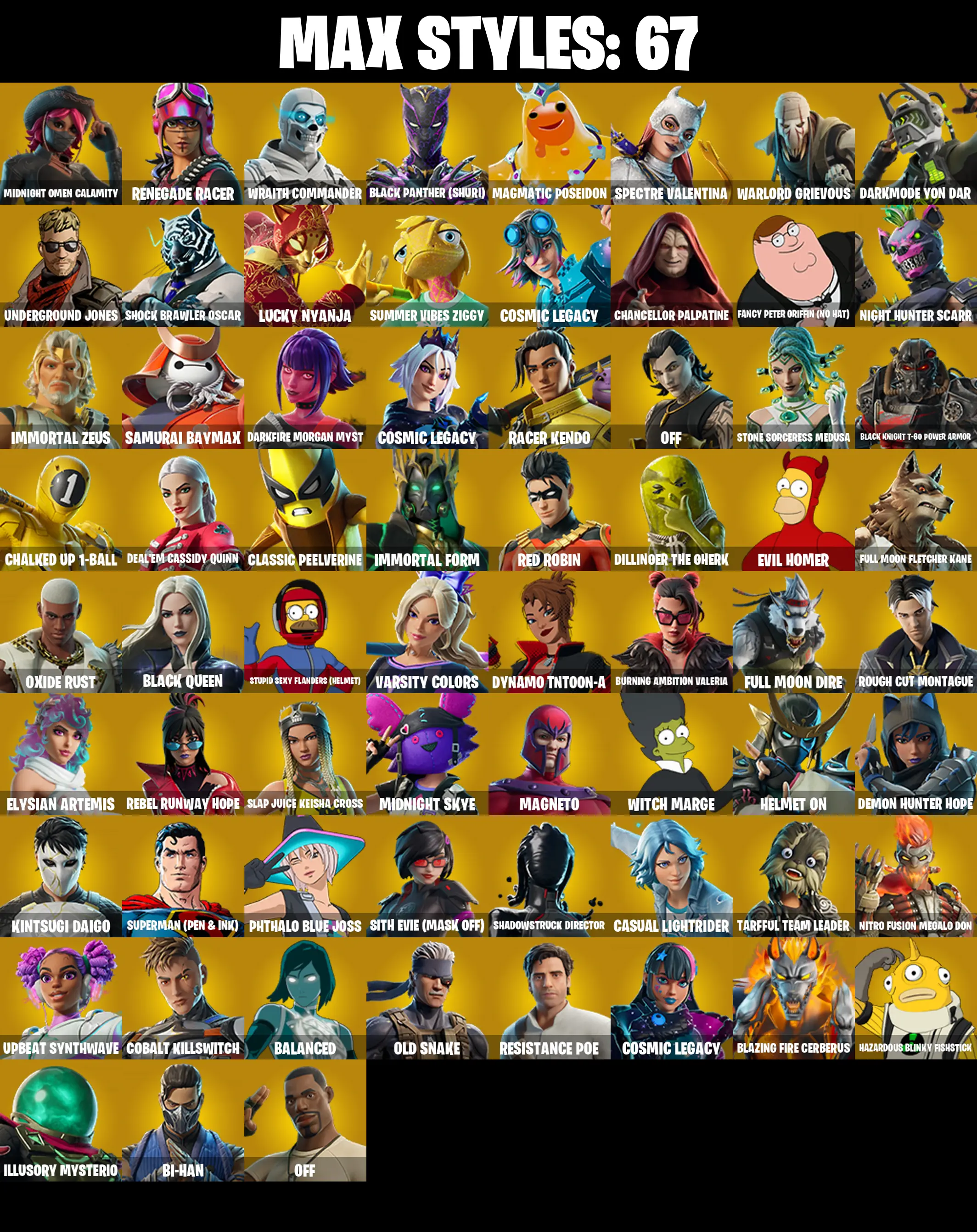 227 SKINS π Shady Doggo π Fashion Banshee π John Wick π Zeus π Hades π Peter Griffin π Polarity π Joltara π Oro π 550 V-Buck (PC/PSN/XBOX) PARENTAL CONTROL β image 4