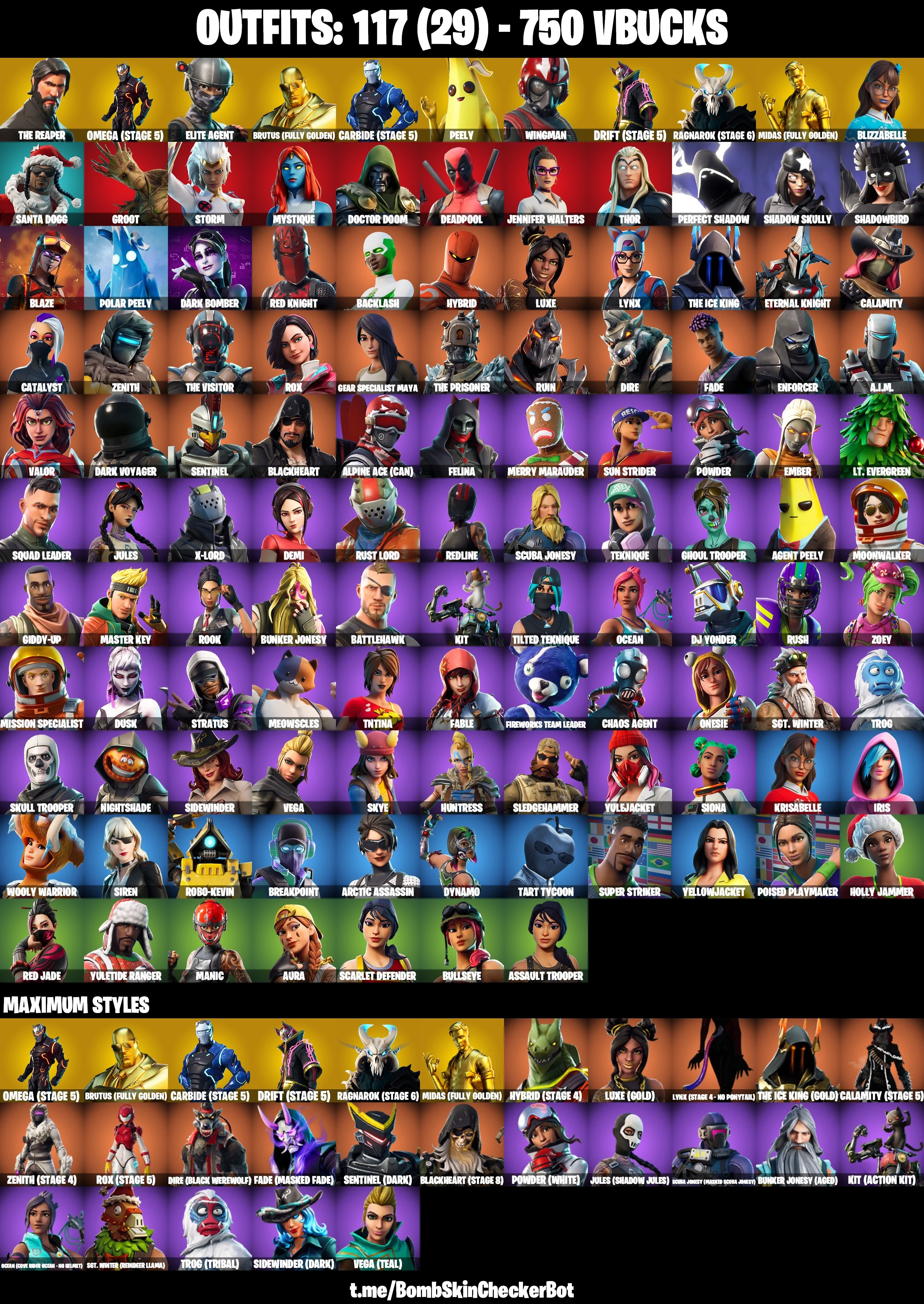 117 Skins|Mako,The Reaper,Omega Stage 5,Laugh It Up,Hot Marat,Elite Agent,Take The L,Take The Elf,Midas Fully Golden,Wingman,Raise The Cup,Best Mates,Point It O — image 1
