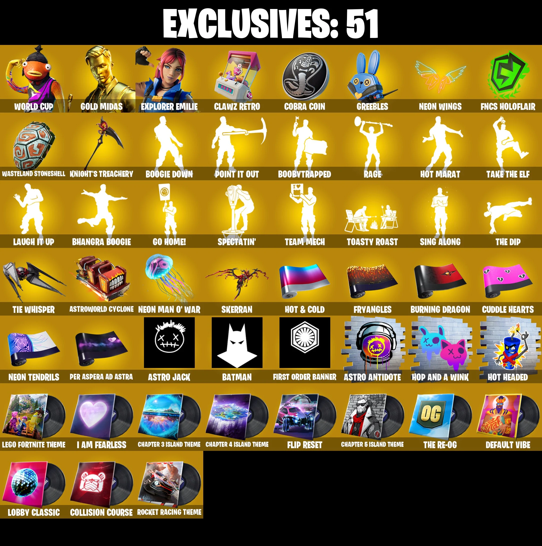 π119 SKINS β‘οΈPC/PSN/XBOXβ‘οΈ WORLD CUP π GOLD MIDAS π EXPLORER EMILIE π BLACK WEREWOLF π STAGE 8 π GOLD π DARK β‘οΈ 0 VB π§ FULL ACCESS #L316 β image 1
