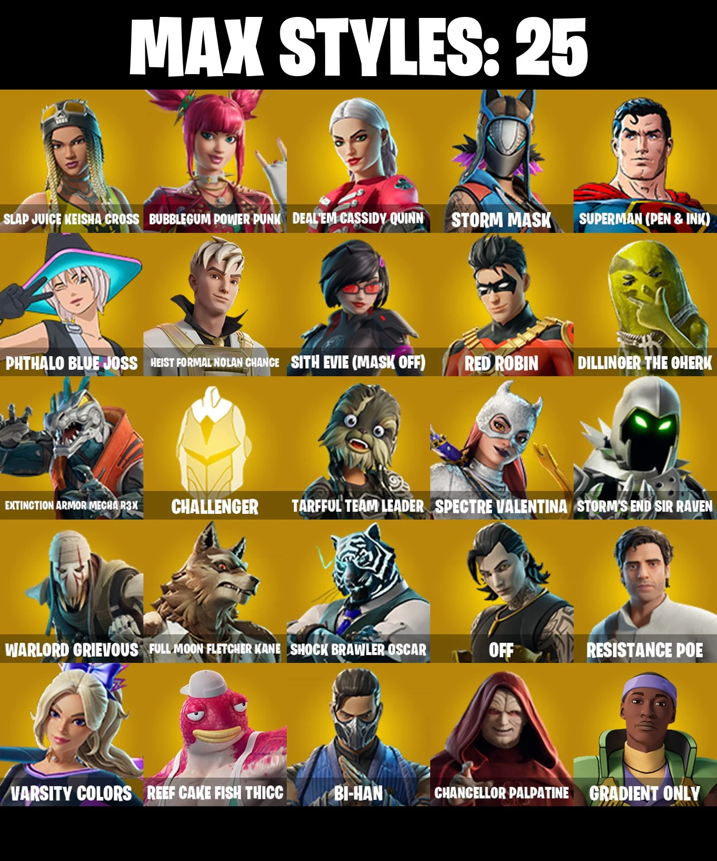 123 SKINS π Renegade Raider π Aerial Assault Trooper π Peter Griffin π Kado Thorne π Son Goku π Wild Card π Joltara π 0 V-Buc (PC/PSN/XBOX) PARENTAL CONTROL β image 1