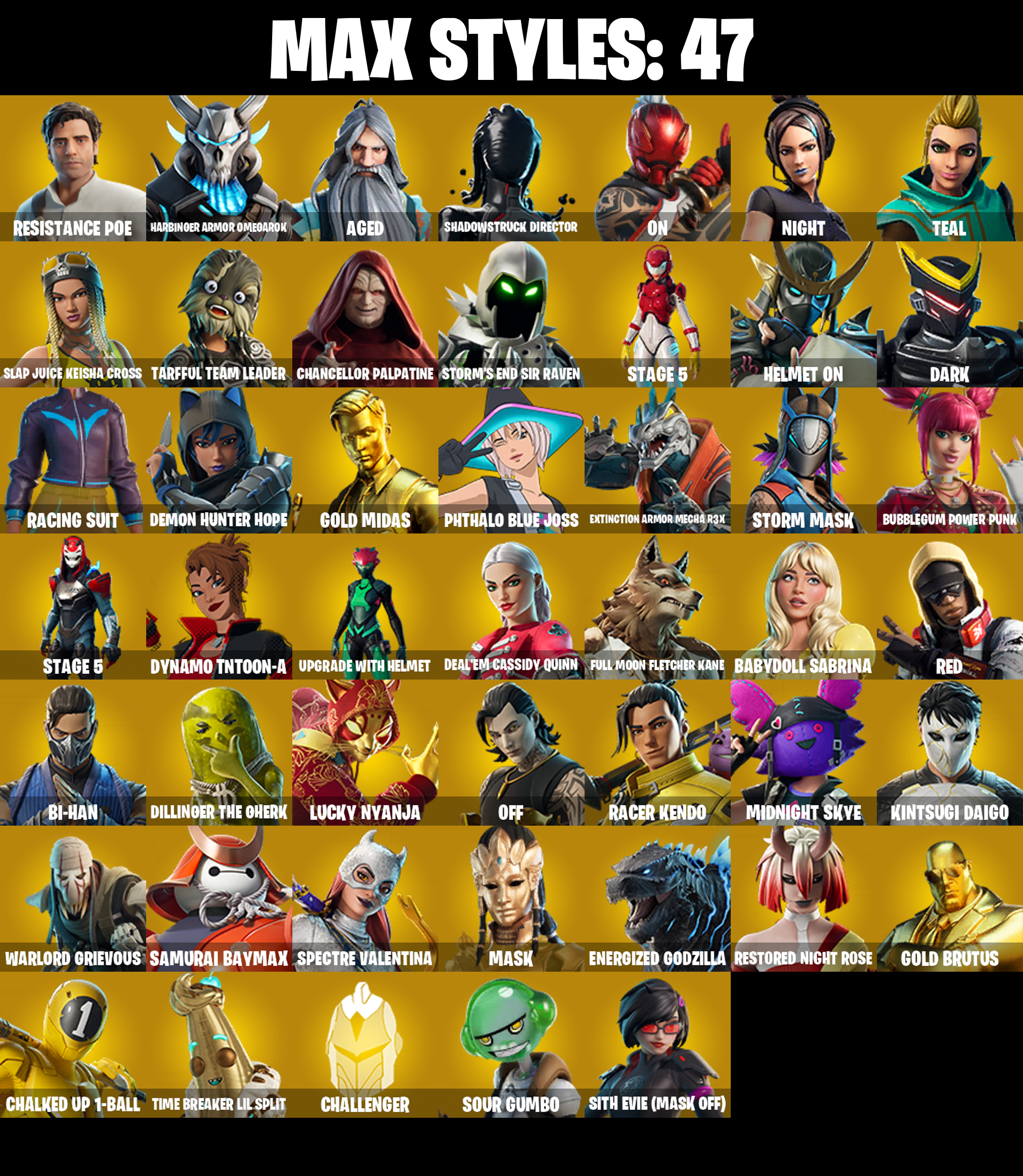 126 SKINS ✨ Travis Scott ✨ Aerial Assault Trooper ✨ Gold Midas ✨ Gold Brutus ✨ Cloud Striker ✨ Prodigy ✨ 350 VB ✨ OG STW (PC/XBOX) — image 3