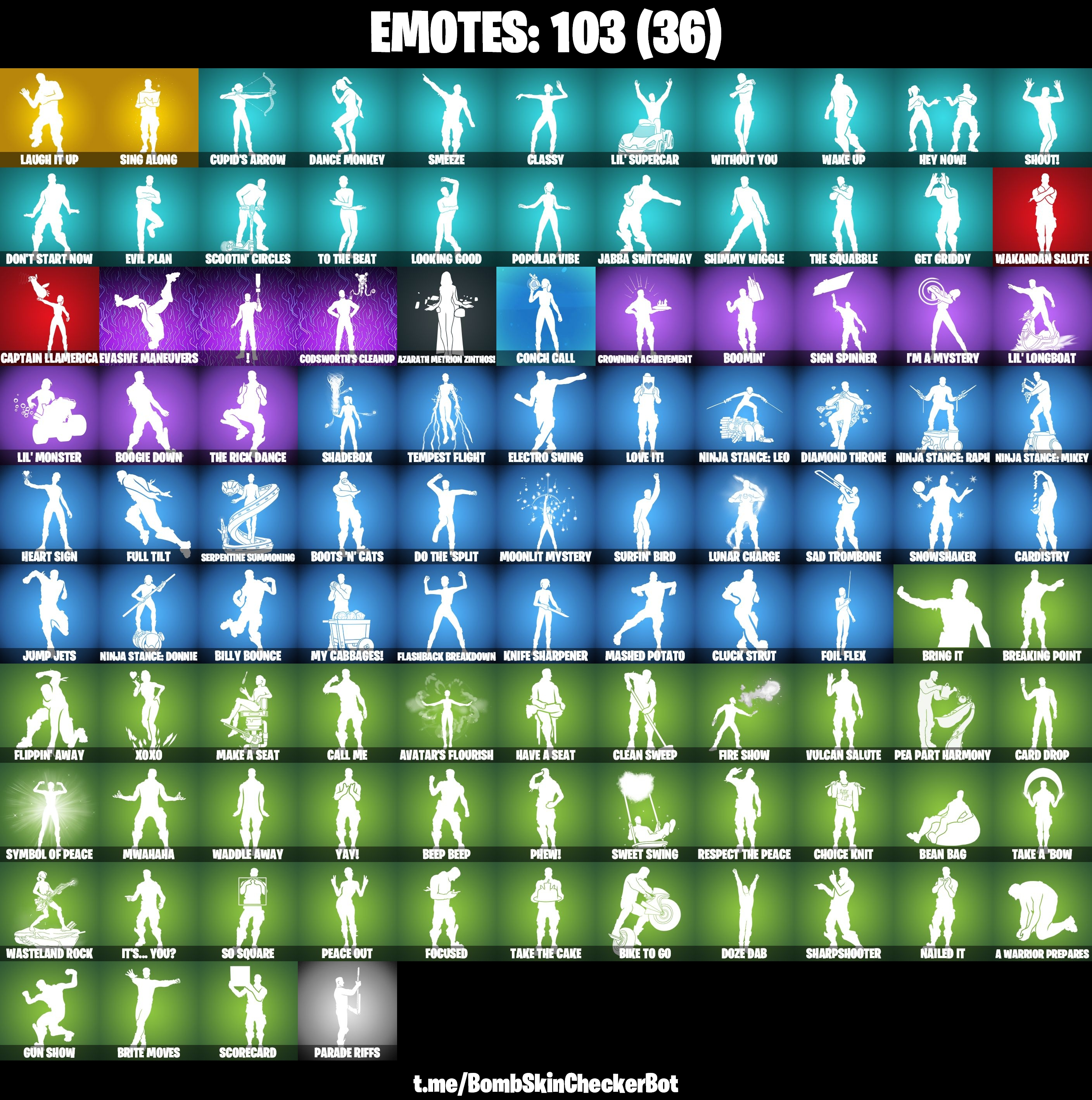 130 Skins|Leviathan Axe,Laugh It Up,Throwback Axe,Sing Along,Tony Stark,The Axe Of Champions 2.0,Lara Croft,Neymar Jr,Star Wand,Harley Hitter,Candy Axe,Ice Brea — image 3