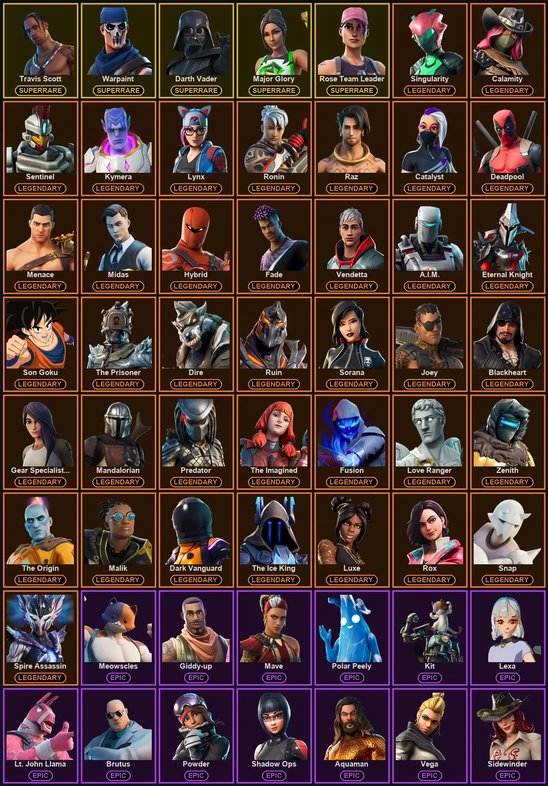 ๐ฎ 131 Skins ๐ 800 V-Bucks โก Lvl 1560 | Travis Scott | Warpaint | Darth Vader ๐ 98 Wins โ image 2