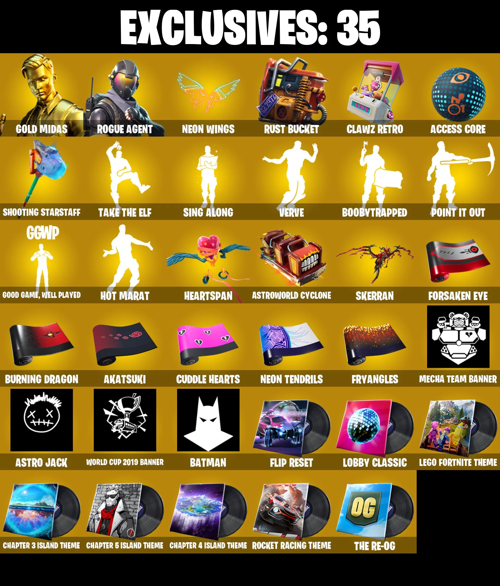 🎆134 SKINS ⚡️PC/PSN/XBOX⚡️ MIDAS (FULLY GOLDEN) 👑 ROGUE AGENT 👑 RUST BUCKET 👑 GALAXIA 👑 LARA CROFT 👑 CROWBAR 👑 AURA ⚡️MAIL CHANGEABLE #L273 — image 1