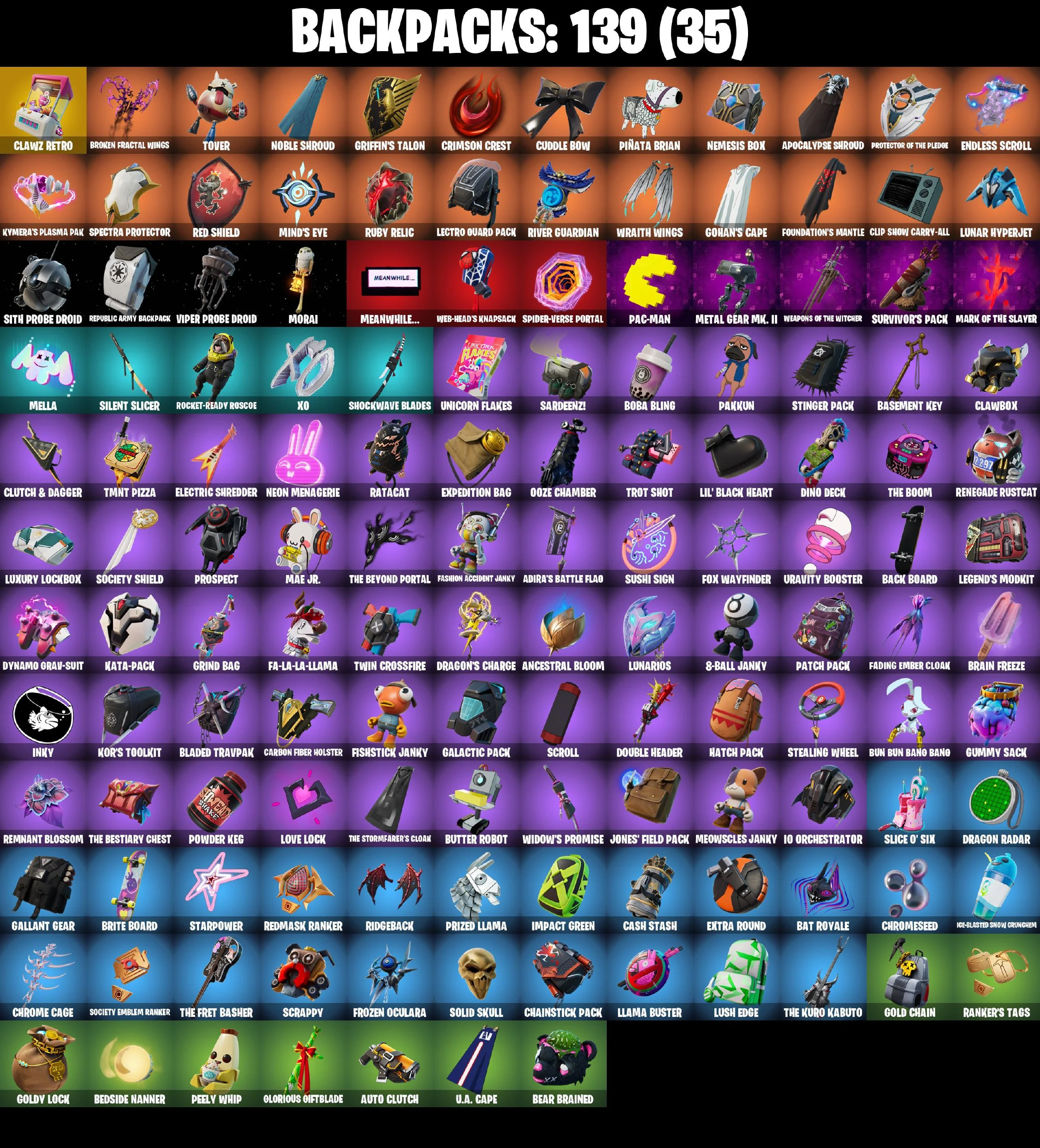 🎆139 SKINS ⚡️PC/PSN/XBOX⚡️ SPIDERMAN (GILDED REALITY) 👑 SPIDERGWEN (STACY) 👑 A GOAT 👑 CANDY AXE 👑 GHOUL TROOPER 👑 SURF WITCH ⚡️MAIL CHANGEABLE #L070 — image 3