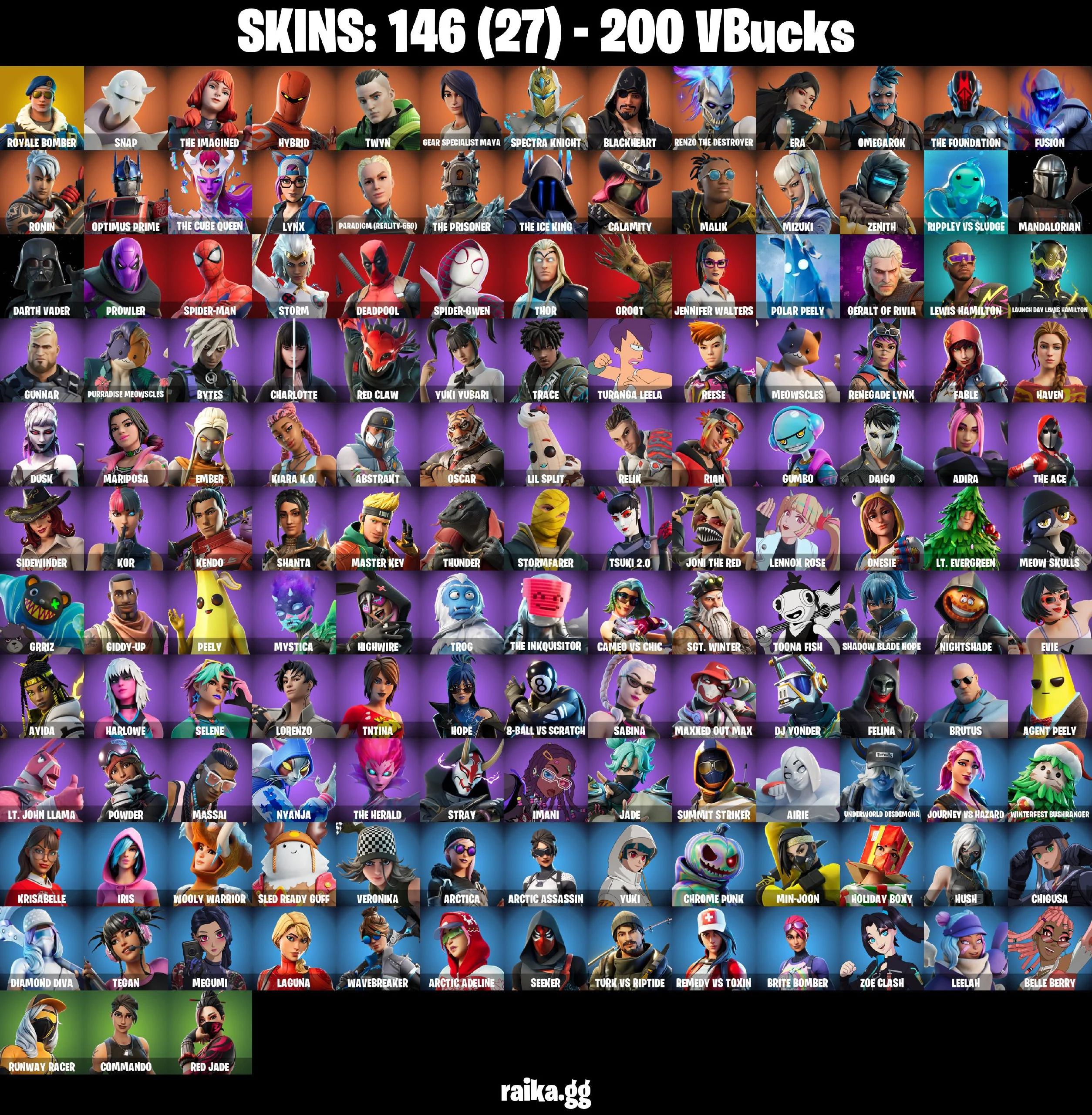π146 SKINS β‘οΈPC/PSN/XBOXβ‘οΈ ROYALE BOMBER π SNAP π THE IMAGINED π HYBRID π TWYN π GEAR SPECIALIST MAYA π SPECTRA KNIGHT π§ FULL ACCESS #C002 β image 1