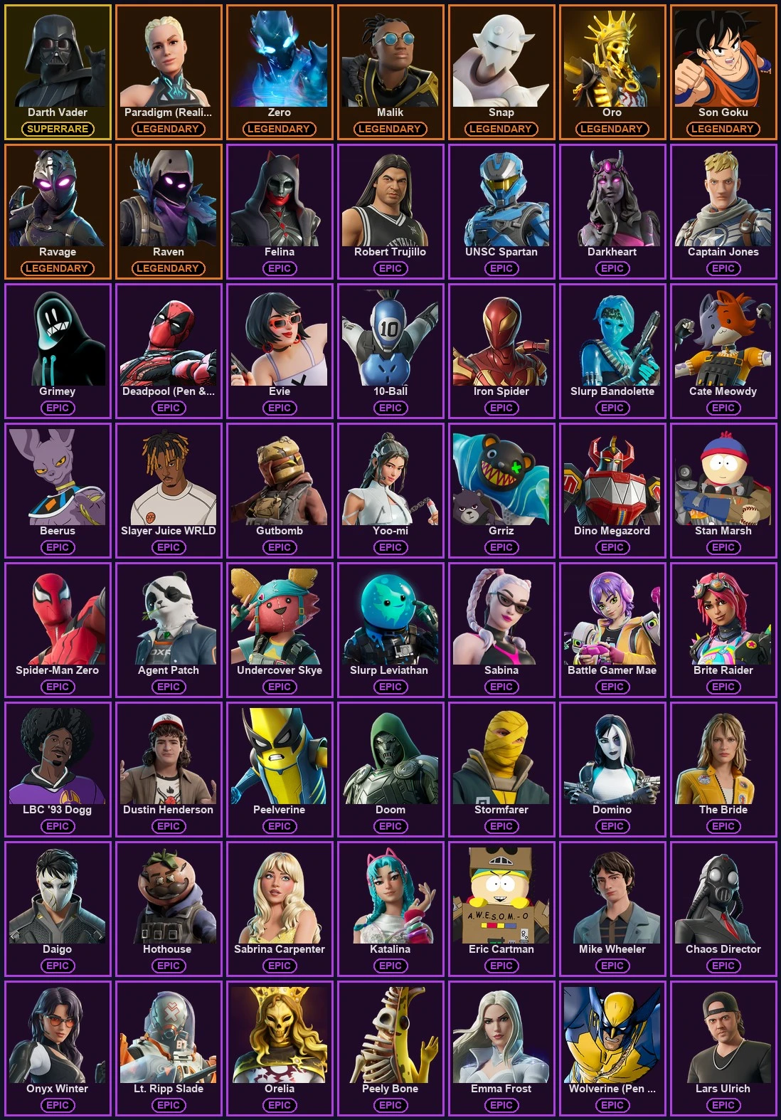 ๐ฎ 147 Skins ๐ 550 V-Bucks โก Lvl 1165 | Darth Vader | Paradigm (Reality-659) | Zero ๐ 132 Wins โ image 2