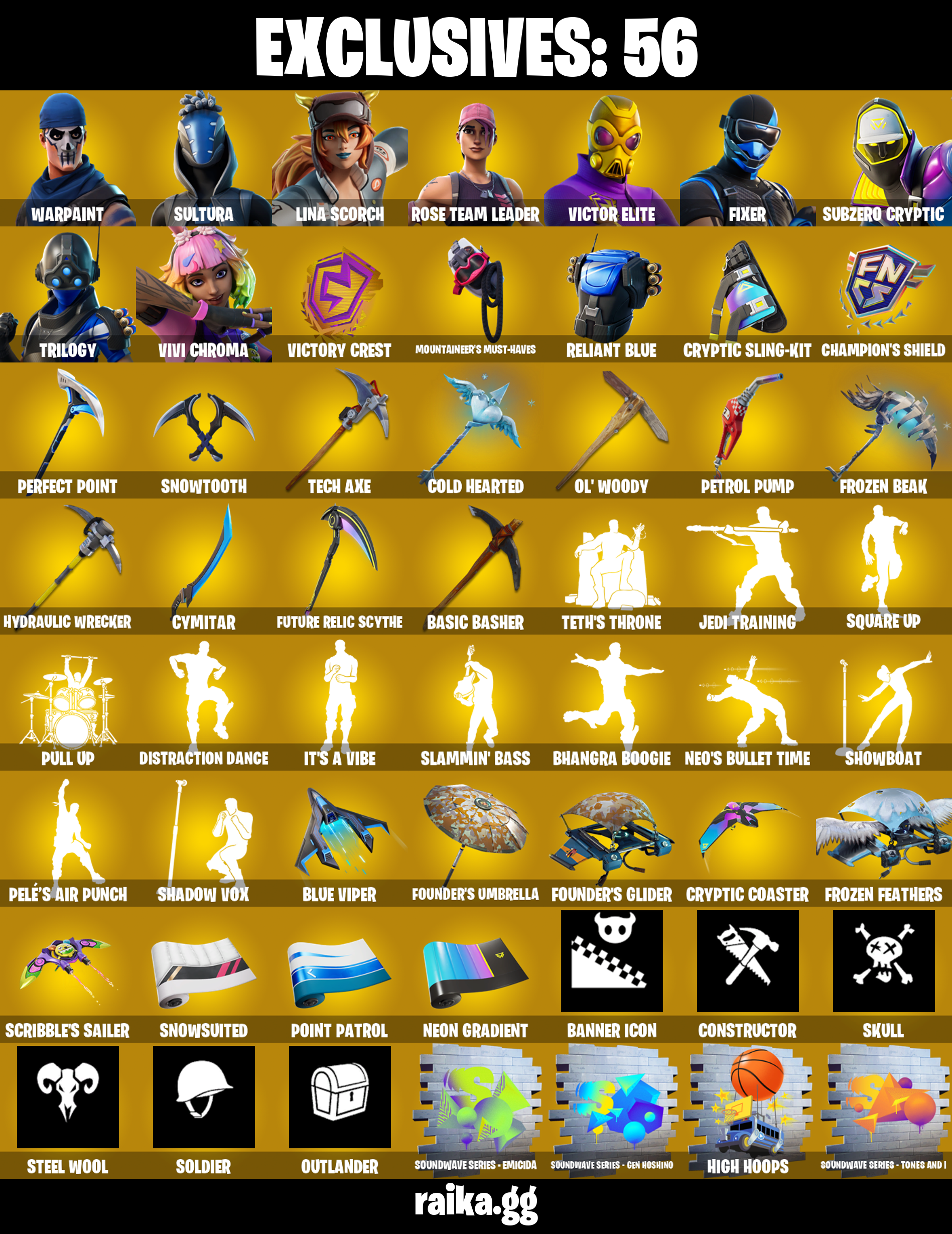 154 SKINS ✨ Sultura ✨ Lina Scorch ✨ Victor Elite ✨ Fixer ✨ Subzero Cryptic ✨ Trilogy ✨ Vivi Chroma ✨ The Origin ✨ Malik ✨ 0 V-Bucks (PC/PSN/XBOX) — image 1