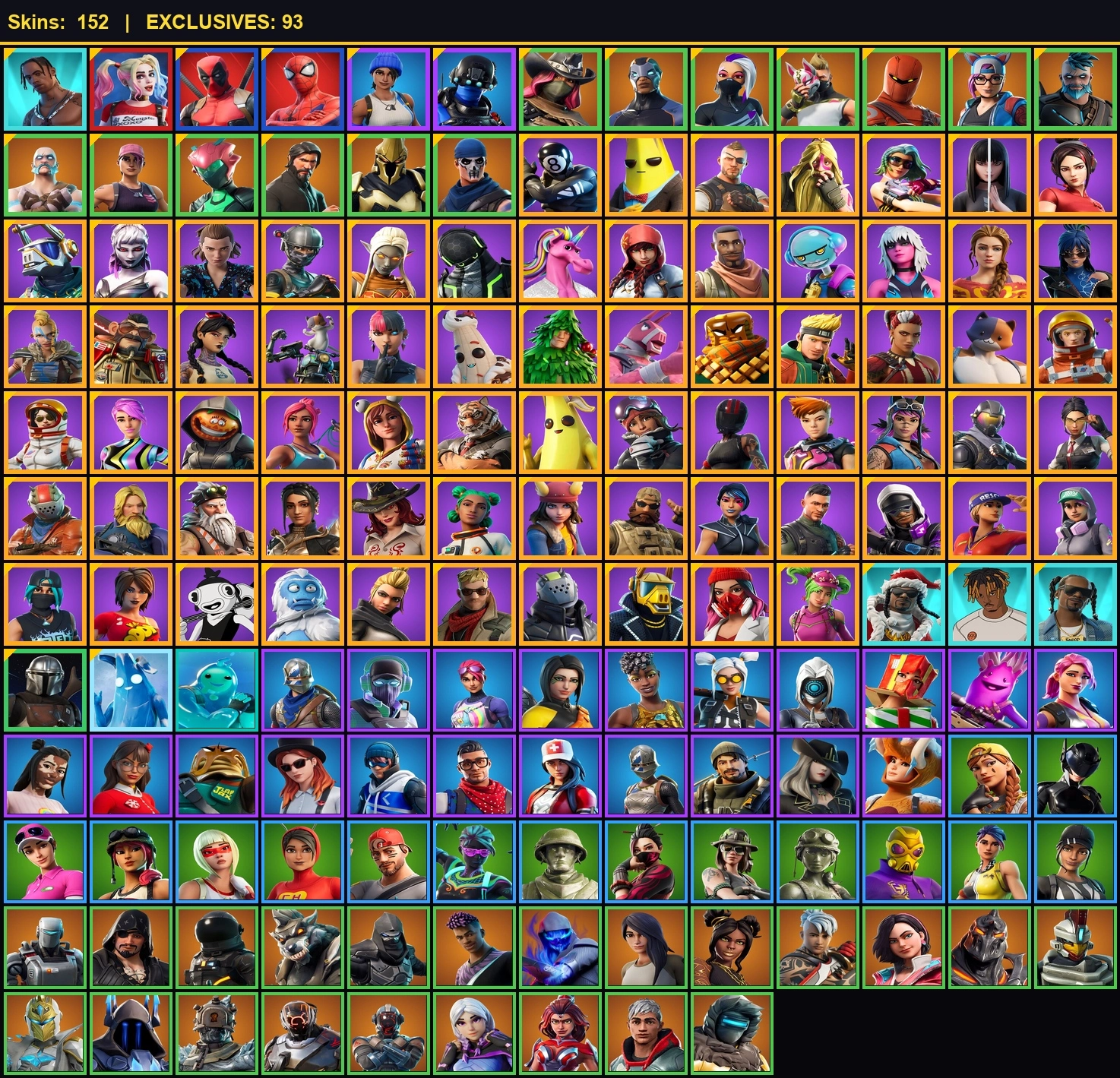 155 SKINS PC/PSN/XBOX OG STW THE REAPER BLUE SQUIRE ROYALE KNIGHT ELITE AGENT BLUE TEAM LEADER TRAVIS SCOTT 550 VB FULL ACCESS — image 1
