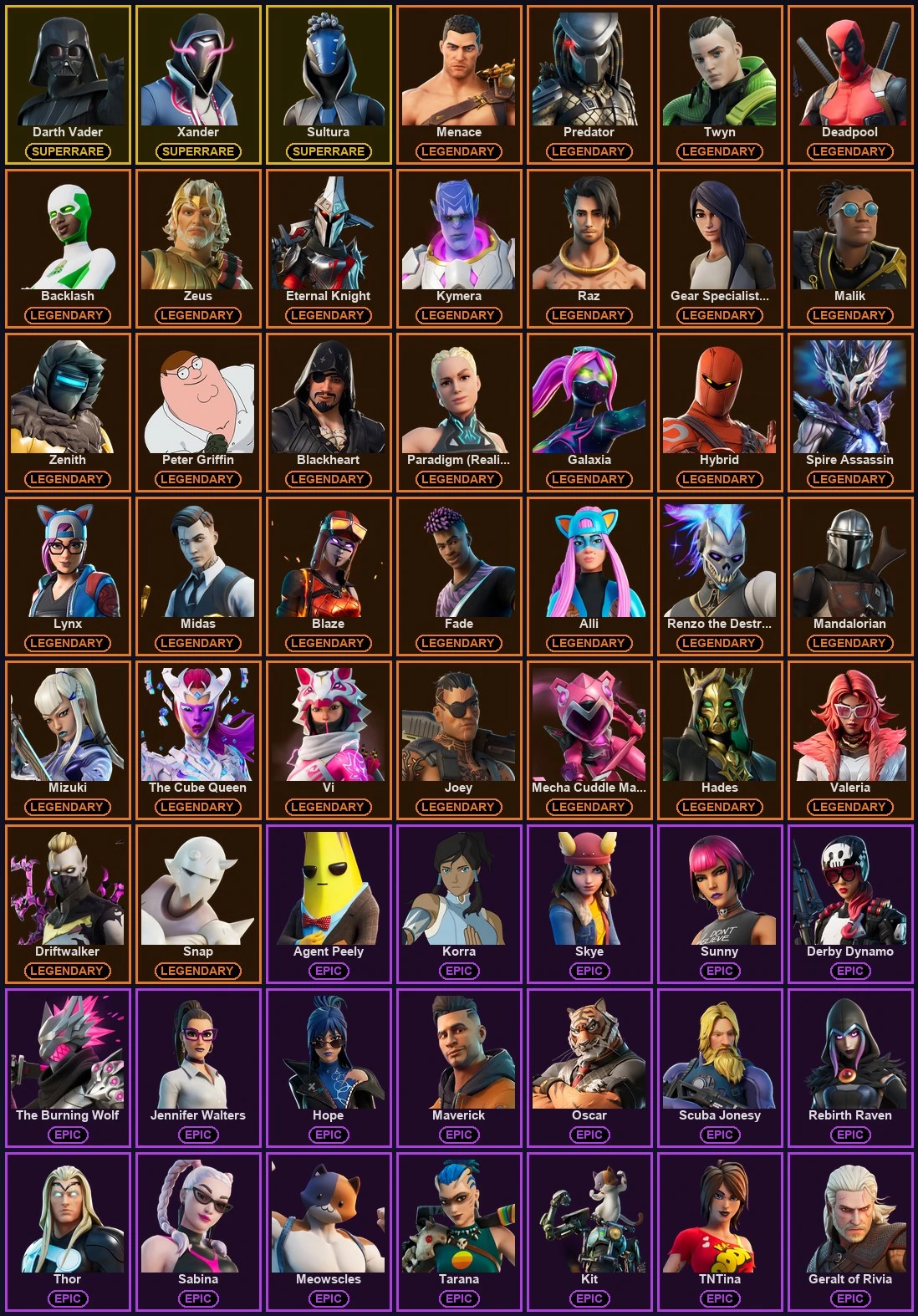 ๐ฎ 160 Skins ๐ 150 V-Bucks โก Lvl 2348 | Darth Vader | Xander | Sultura ๐ 403 Wins โ image 2