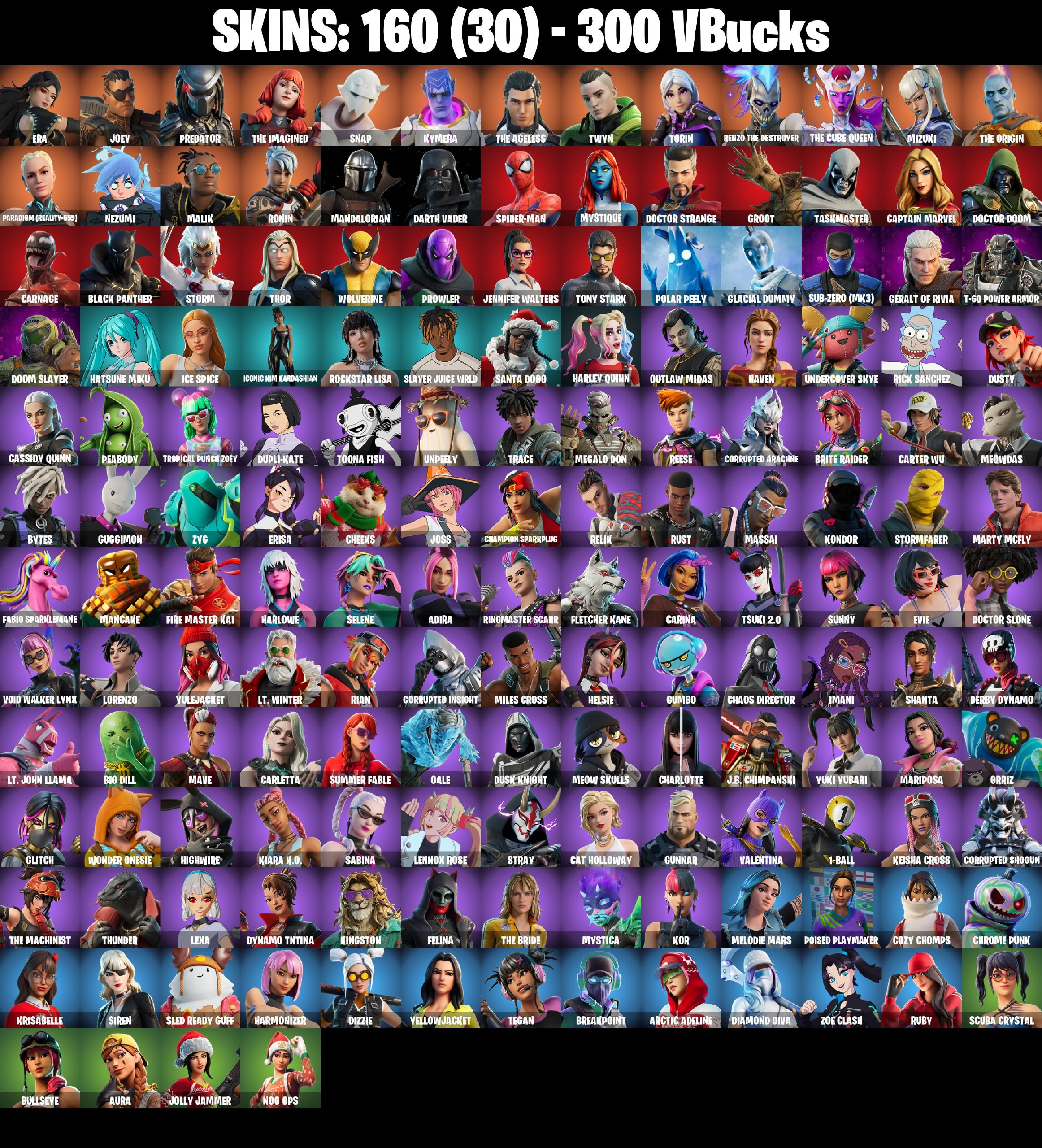 160 SKINS π Era π Joey π Predator π The Imagined π Snap π Kymera π The Ageless π Twyn π Torin π 300 V-Bucks (PC/PSN/XBOX) PARENTAL CONTROL β image 2