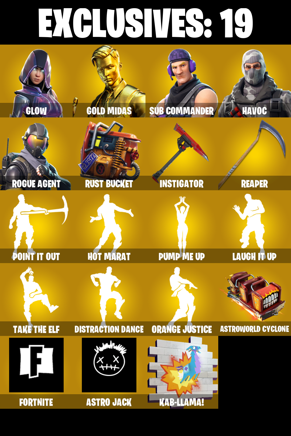 164 SKINS ✨ Glow ✨ Gold Midas ✨ Sub Commander ✨ Rogue Agent ✨ Havoc ✨ Championship Aura ✨ Valeria ✨ Carbide ✨ Omega ✨ 50 V-Bucks (PC/XBOX) — image 1