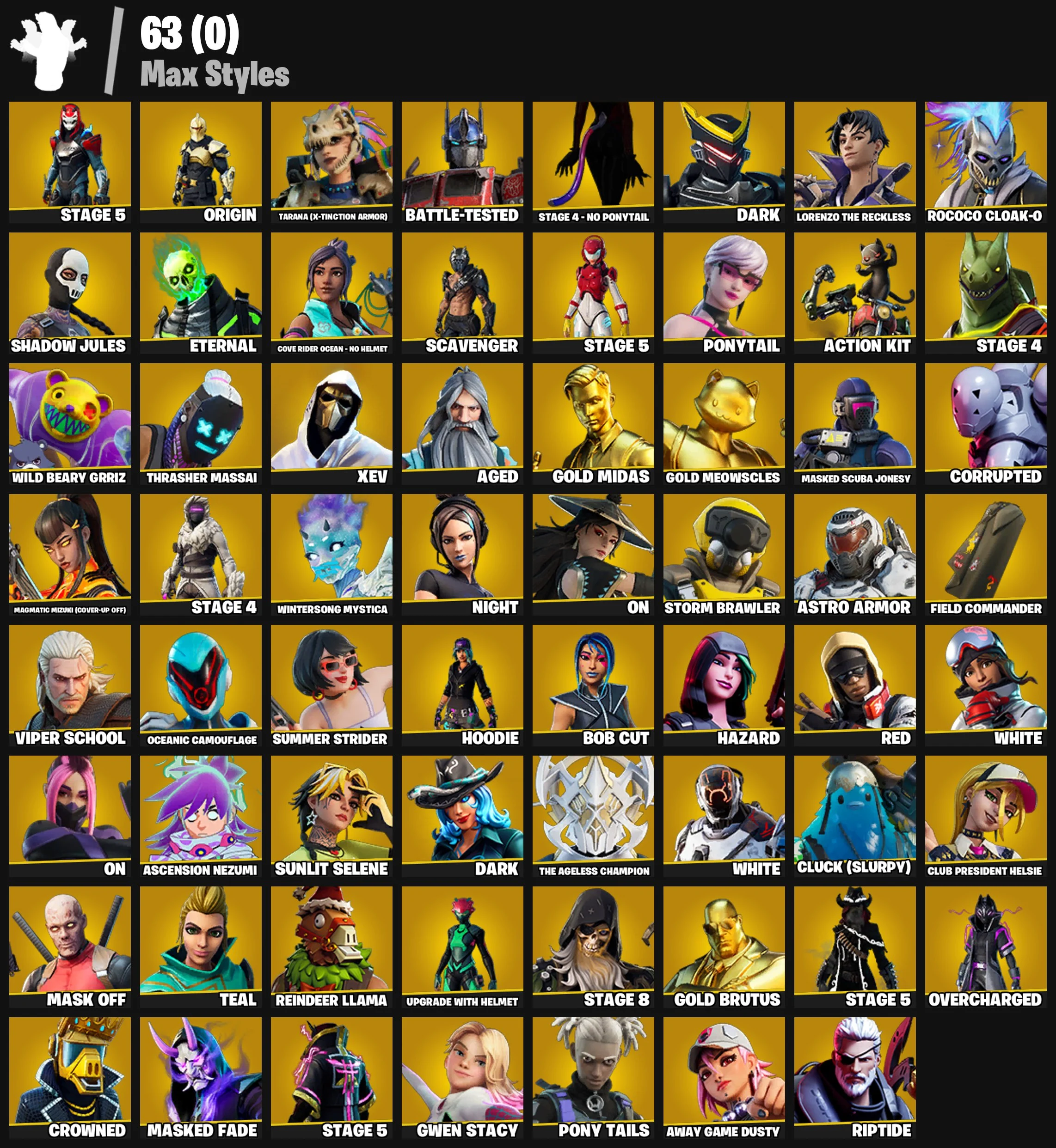 💜 [ 174 ] skins | OG STW | Glow | Gold Midas | Gold Meowscles | Gold Brutus | Point Patroller | Trilogy | STAGE 5 | ORIGIN | Battle-Tested | 200 VB