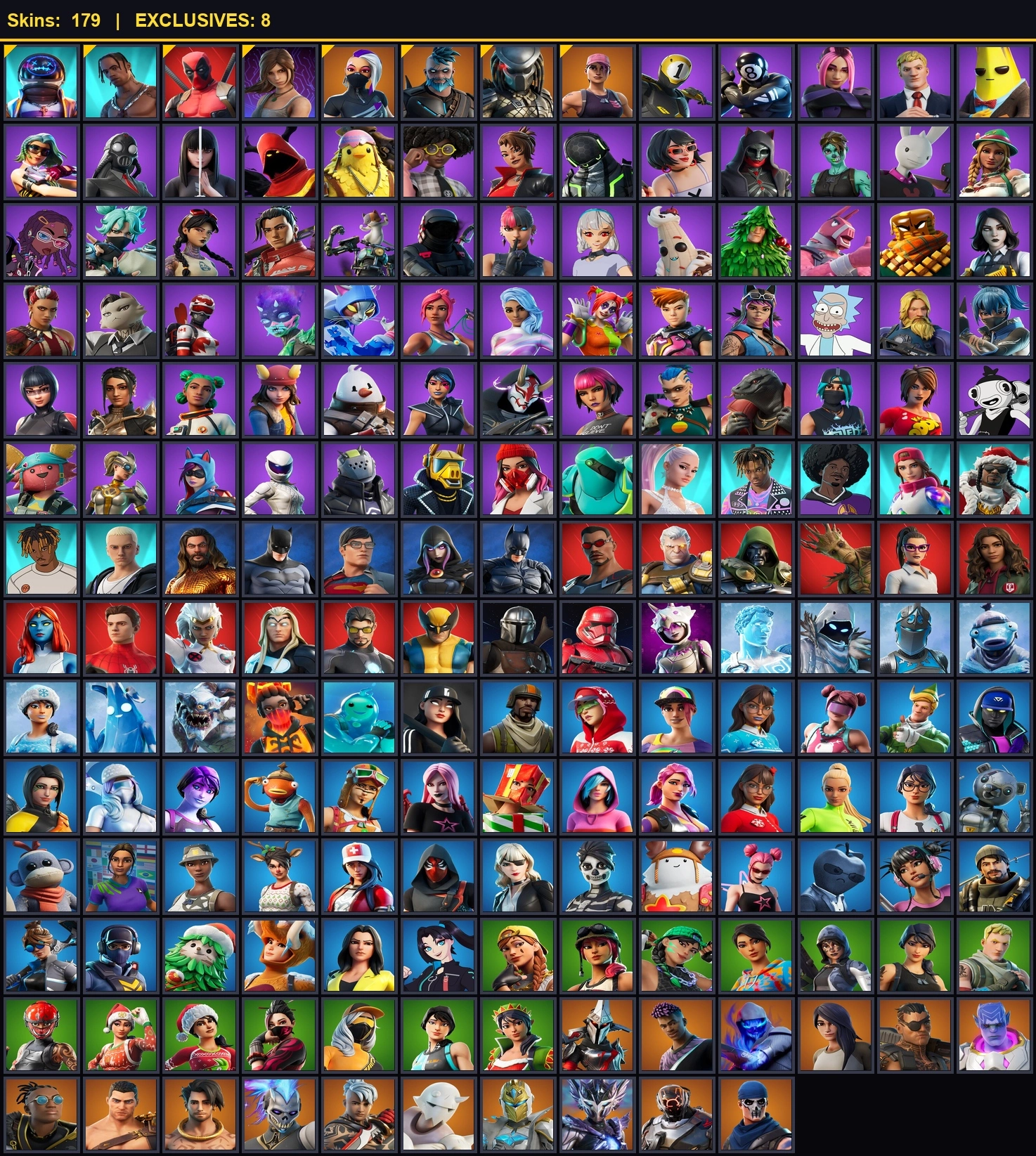 182 SKINS |PC/PSN/XBOX| AERIAL ASSAULT TROOPER | TRAVIS SCOTT | ASTRO JACK | GOLD MIDAS | GOLD BRUTUS | GOLD MEOWSCLES | CHAMPIONSHIP AURA | FUSION | 5 VB — image 1
