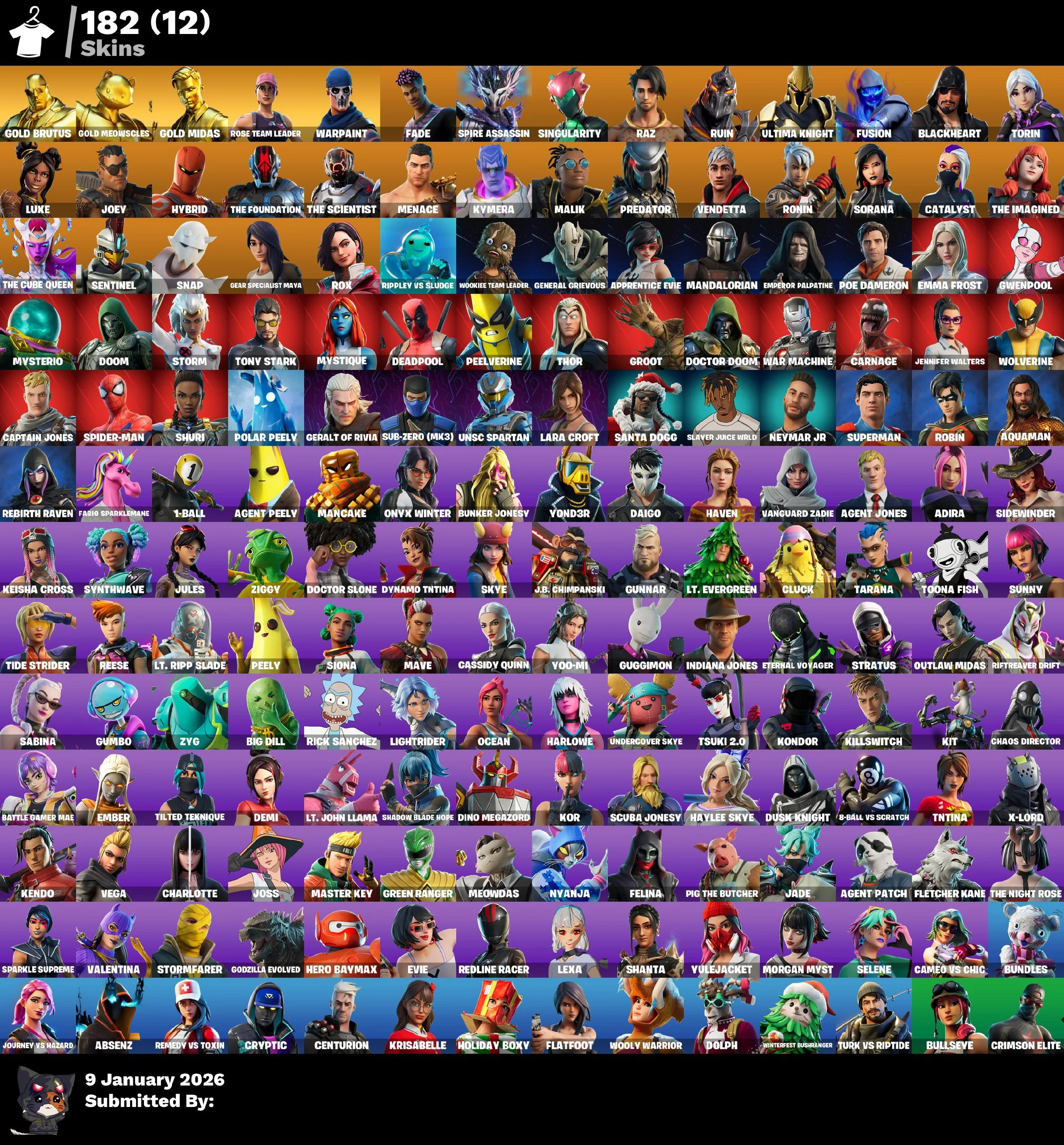 182 skin | 👑 PREMIUM OG 🎮 [PC/PSN/XBOX] 182 SKINS | 💰 Gold Brutus | 🏆 Ultima Knight | 💎 700 VB