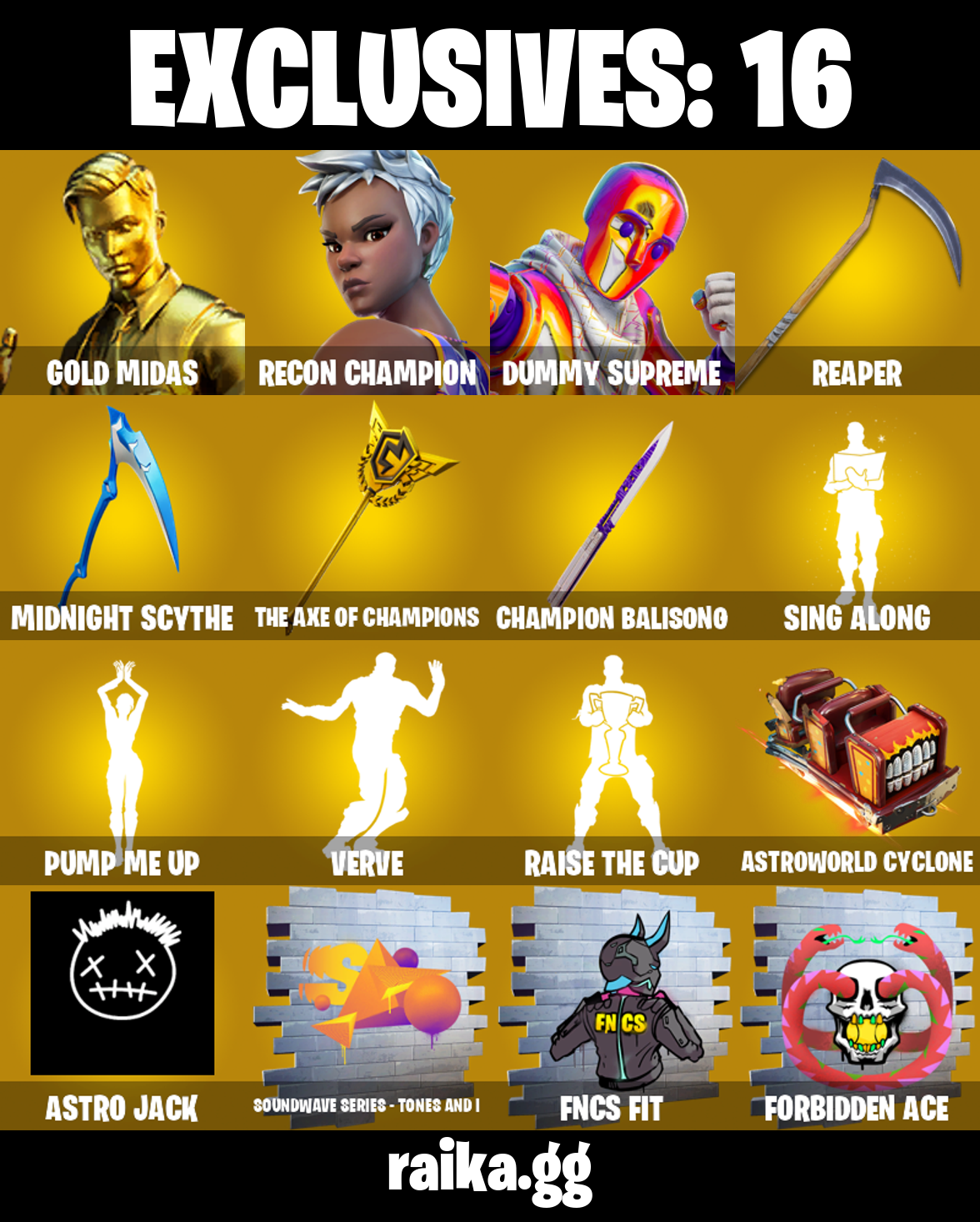 183 SKINS π Renegade Raider π Gold Midas π Recon Champion π Dummy Supreme π Joey π Snap π Zeus π Hades π Kymera π 250 V-Buck (PC/PSN/XBOX) PARENTAL CONTROL β image 1