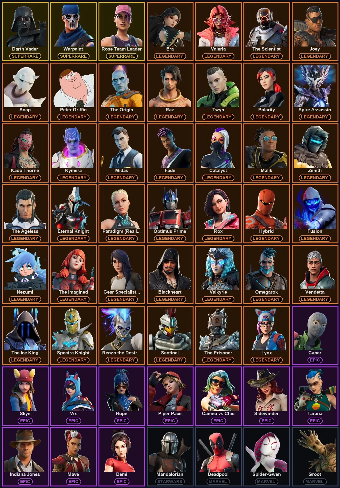 ๐ฎ 198 Skins ๐ 600 V-Bucks โก Lvl 3228 | Darth Vader | Warpaint | Rose Team Leader ๐ 450 Wins โ image 2