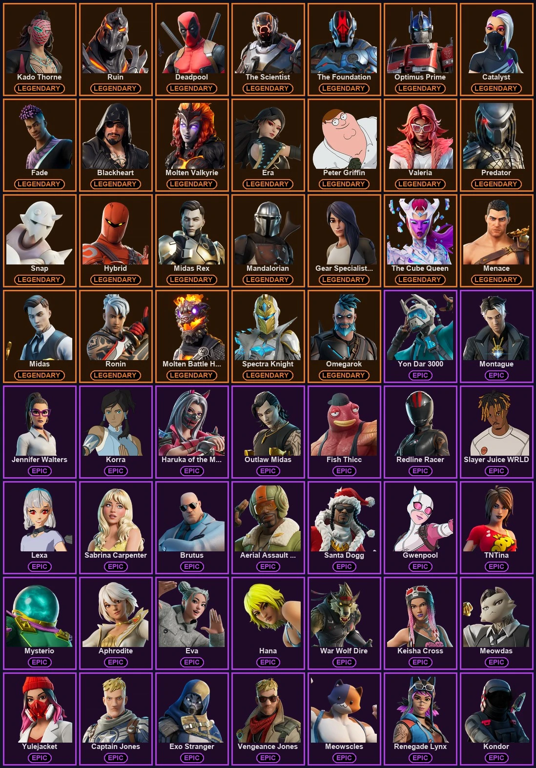 ๐ฎ 217 Skins ๐ 3350 V-Bucks โก Lvl 2221 | Kado Thorne | Ruin | Deadpool ๐ 390 Wins โ image 2