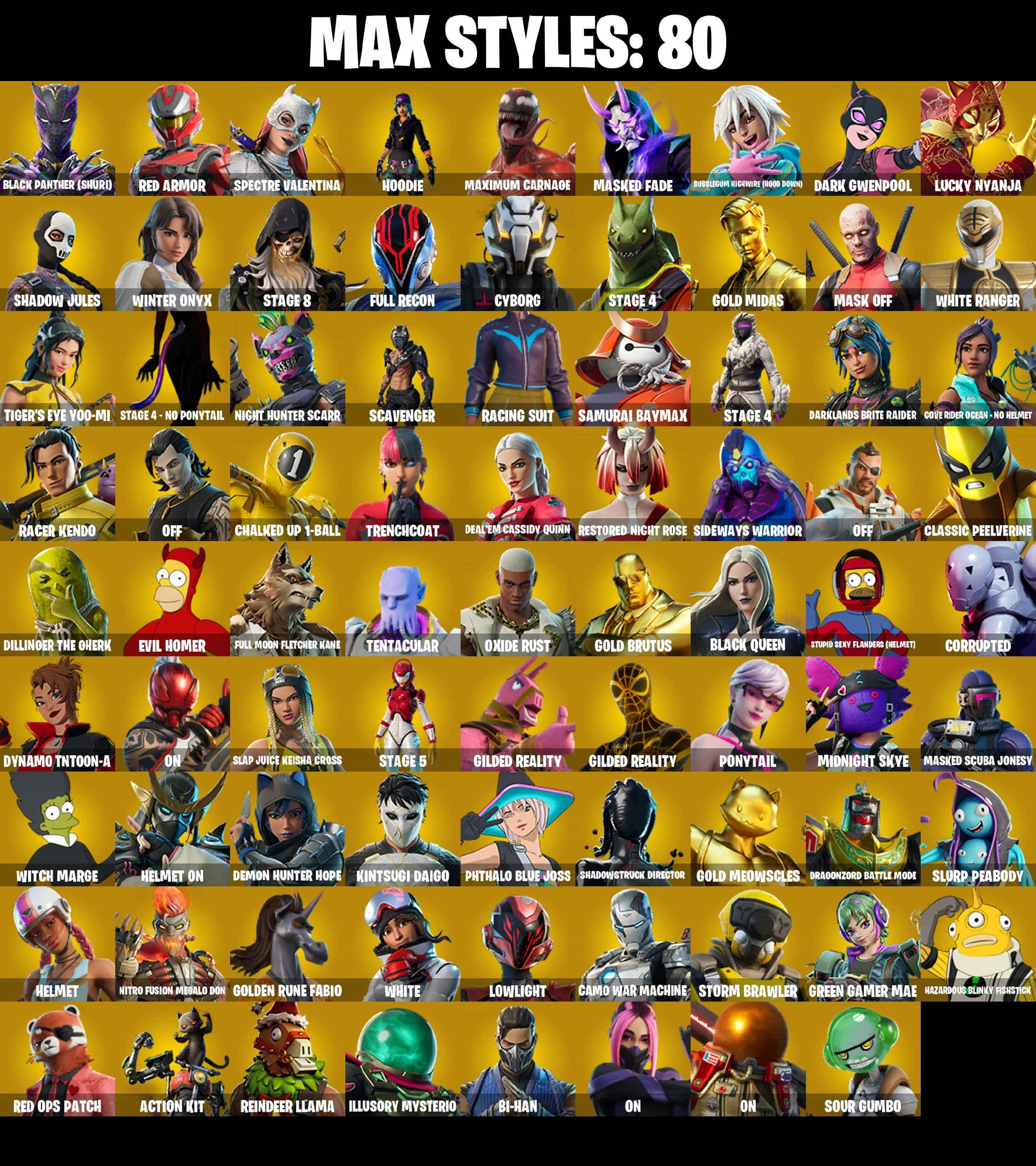 229 SKINS ✨ Renegade Raider ✨ Gold Midas ✨ Gold Brutus ✨ Gold Meowscles ✨ Naruto Uzumaki ✨ Trilogy ✨ 2600 V-Buc (PC/PSN/XBOX) PARENTAL CONTROL — image 3