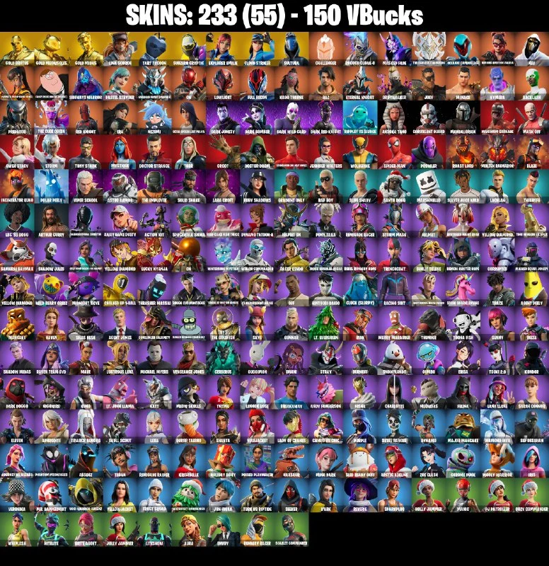 ๐233 SKINS โก๏ธPC/PSN/XBOXโก๏ธ RENEGADE RAIDER ๐ GOLD BRUTUS ๐ GOLD MEOWSCLES ๐ GOLD MIDAS ๐ LINA SCORCH ๐ TART TYCOON โก๏ธ 150 VB ๐ง FULL ACCESS #L478 โ image 2