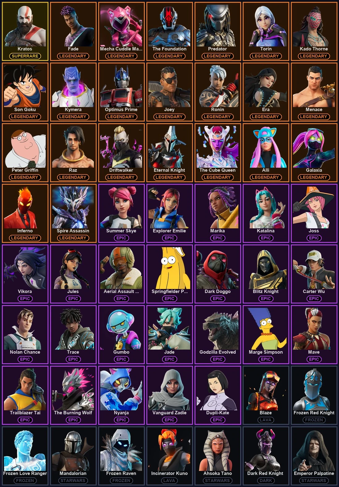 ๐ฎ 234 Skins ๐ 100 V-Bucks โก Lvl 3284 | Kratos | Fade | Mecha Cuddle Master ๐ 369 Wins โ image 2