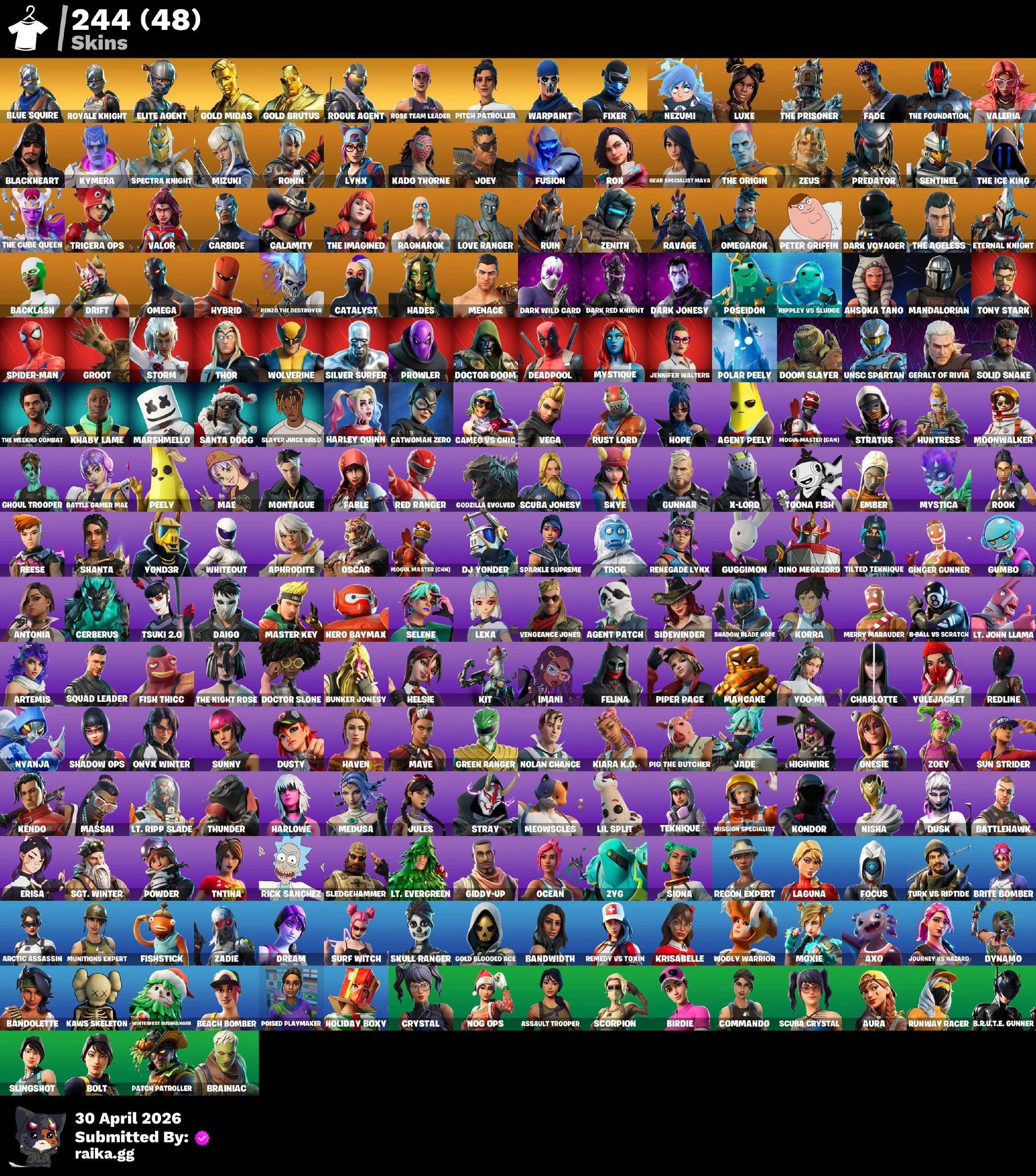 244 skins | OG STW Deluxe | Blue Squire | Royale Knight | Elite Agent | Gold Midas | Gold Brutus | Rogue Agent | Pitch Patroller | Fixer | Nezumi | Luxe | 850 VB — image 3