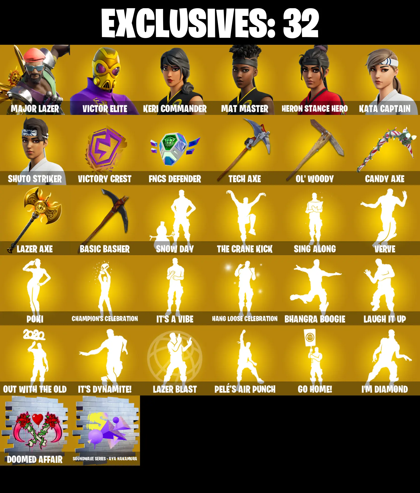 246 SKINS ✨ Major Lazer ✨ Victor Elite ✨ Keri Commander ✨ Mat Master ✨ Heron Stance Hero ✨ Kata Captain ✨ Shuto Striker ✨ 1250 VB (PC) — image 1