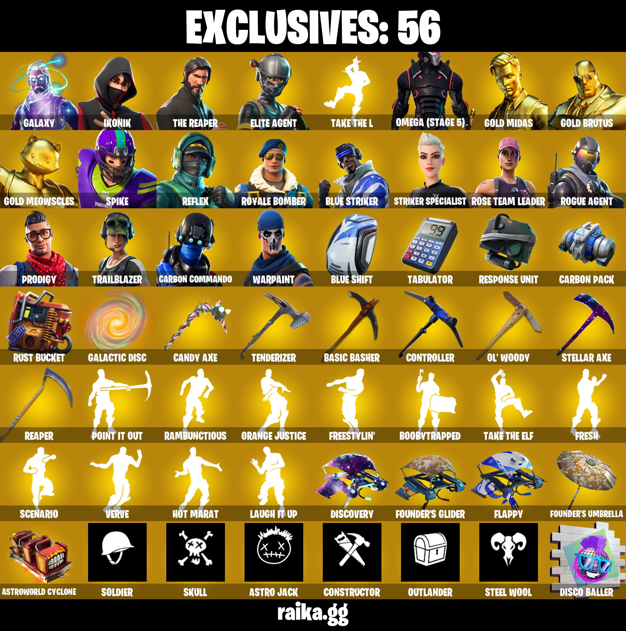 🌀253 skins🌀OG STW💢Galaxy💢IKONIK💢The Reaper💢Elite Agent💢Omega (stage 5)💢Gold Midas💢Gold Brutus💢Gold Meowscles💢Spike💢4300 VB💢 — image 8