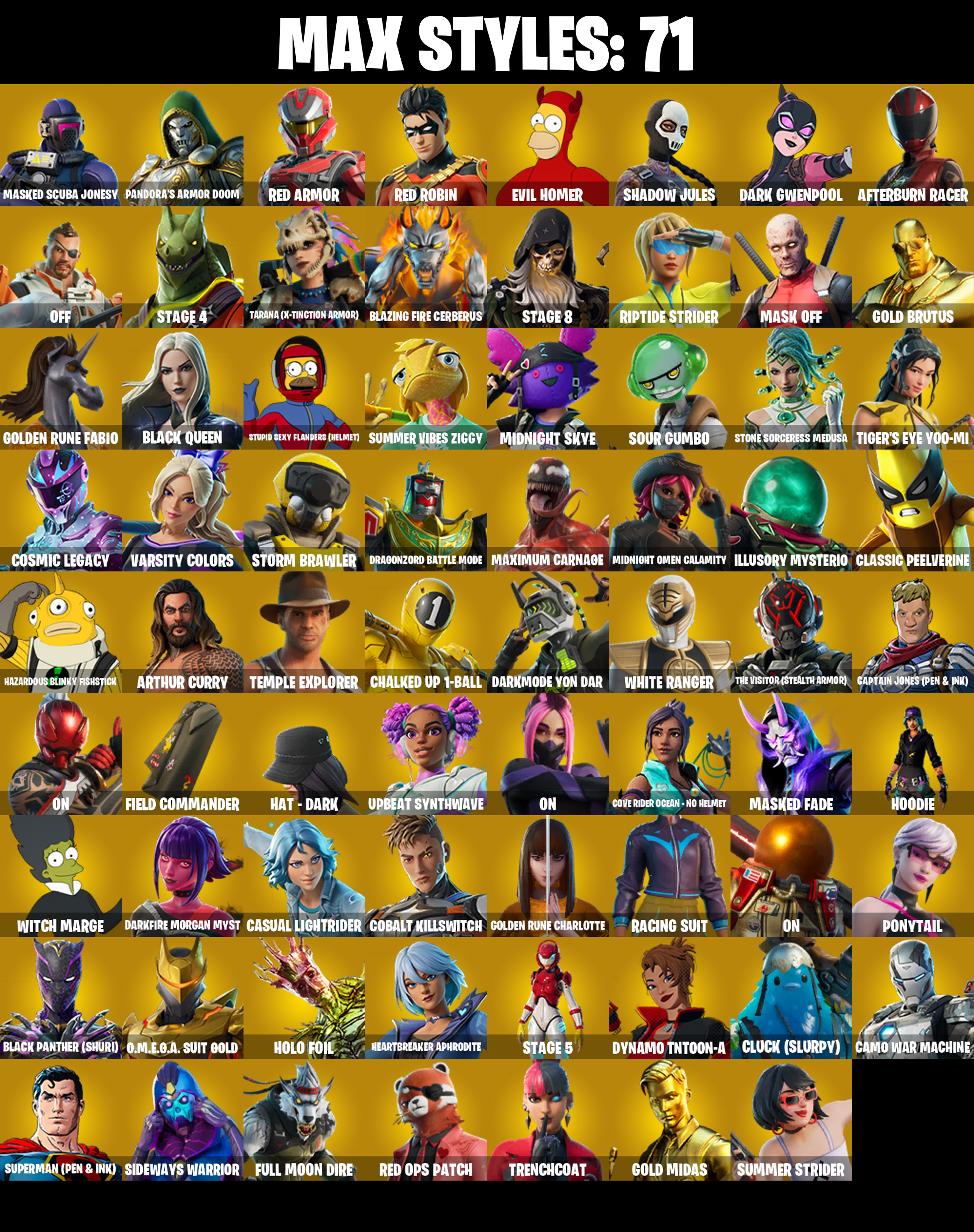 287 SKINS ✨ Travis Scott ✨ Aerial Assault Trooper ✨ Renegade Raider ✨ Gold Brutus ✨ Gold Midas ✨ Reflex ✨ Major Lazer ✨ Sultura ✨ Fixer ✨ 2200 VB (PC/PSN/XBOX) — image 3