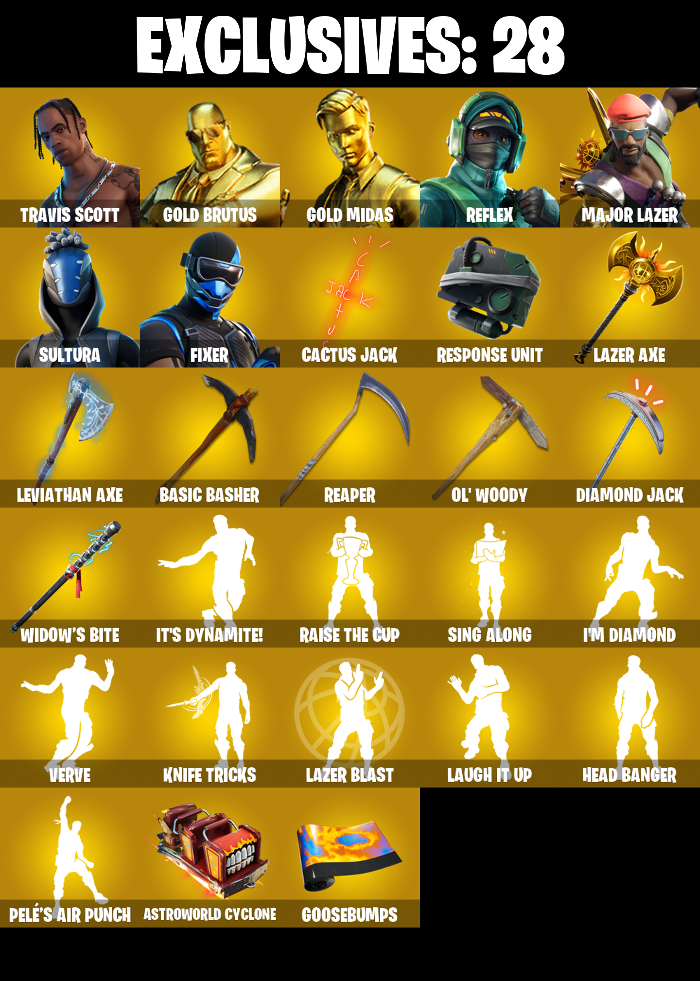 287 SKINS ✨ Travis Scott ✨ Aerial Assault Trooper ✨ Renegade Raider ✨ Gold Brutus ✨ Gold Midas ✨ Reflex ✨ Major Lazer ✨ Sultura ✨ Fixer ✨ 2200 VB (PC/PSN/XBOX) — image 1