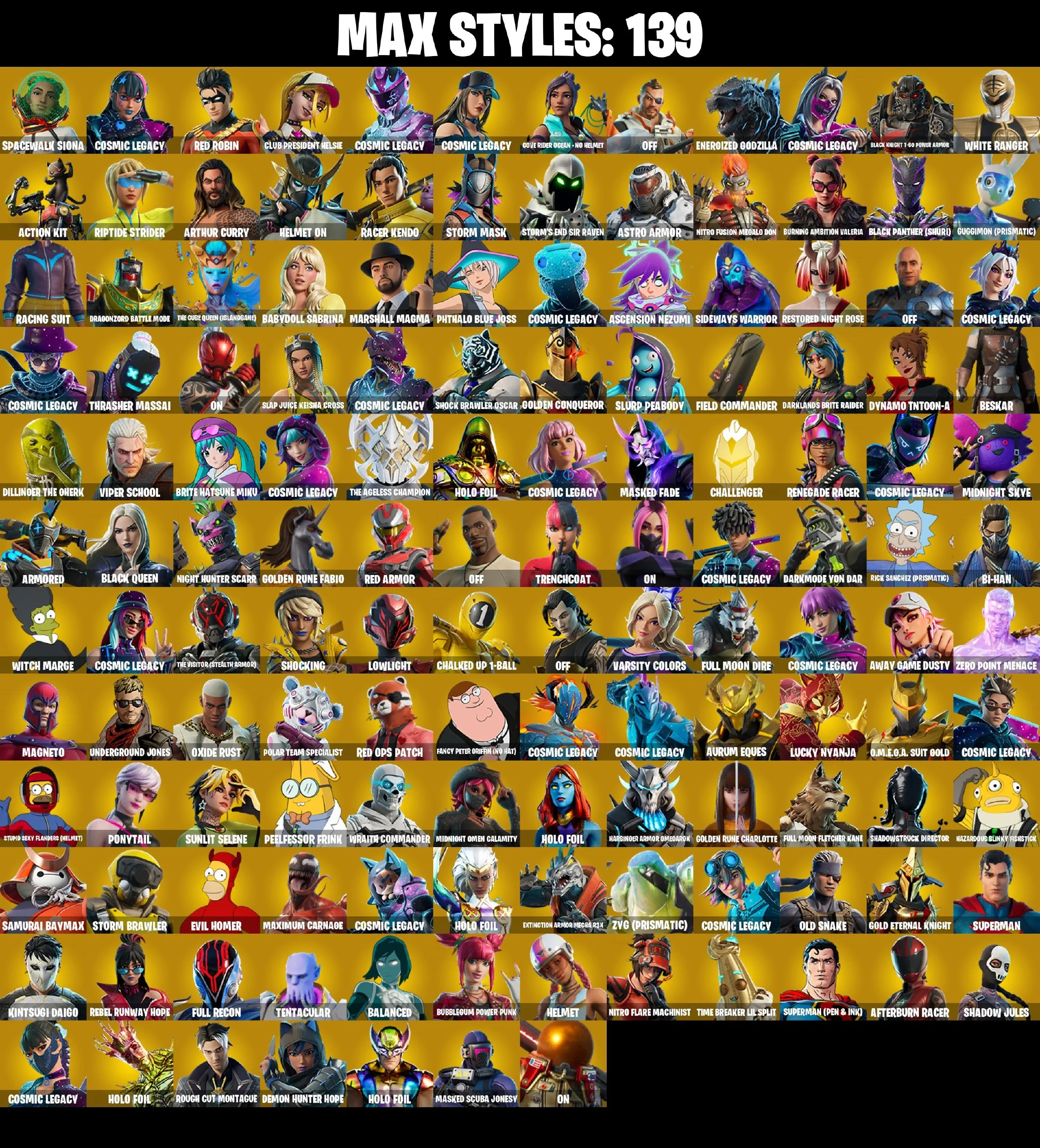 318 SKINS ✨ Point Patroller ✨ Tart Tycoon ✨ The Cube Queen ✨ Kymera ✨ Ronin ✨ The Imagined ✨ Peter Griffin ✨ The Ageless ✨ 1600 VB (PC/PSN/XBOX) — image 3