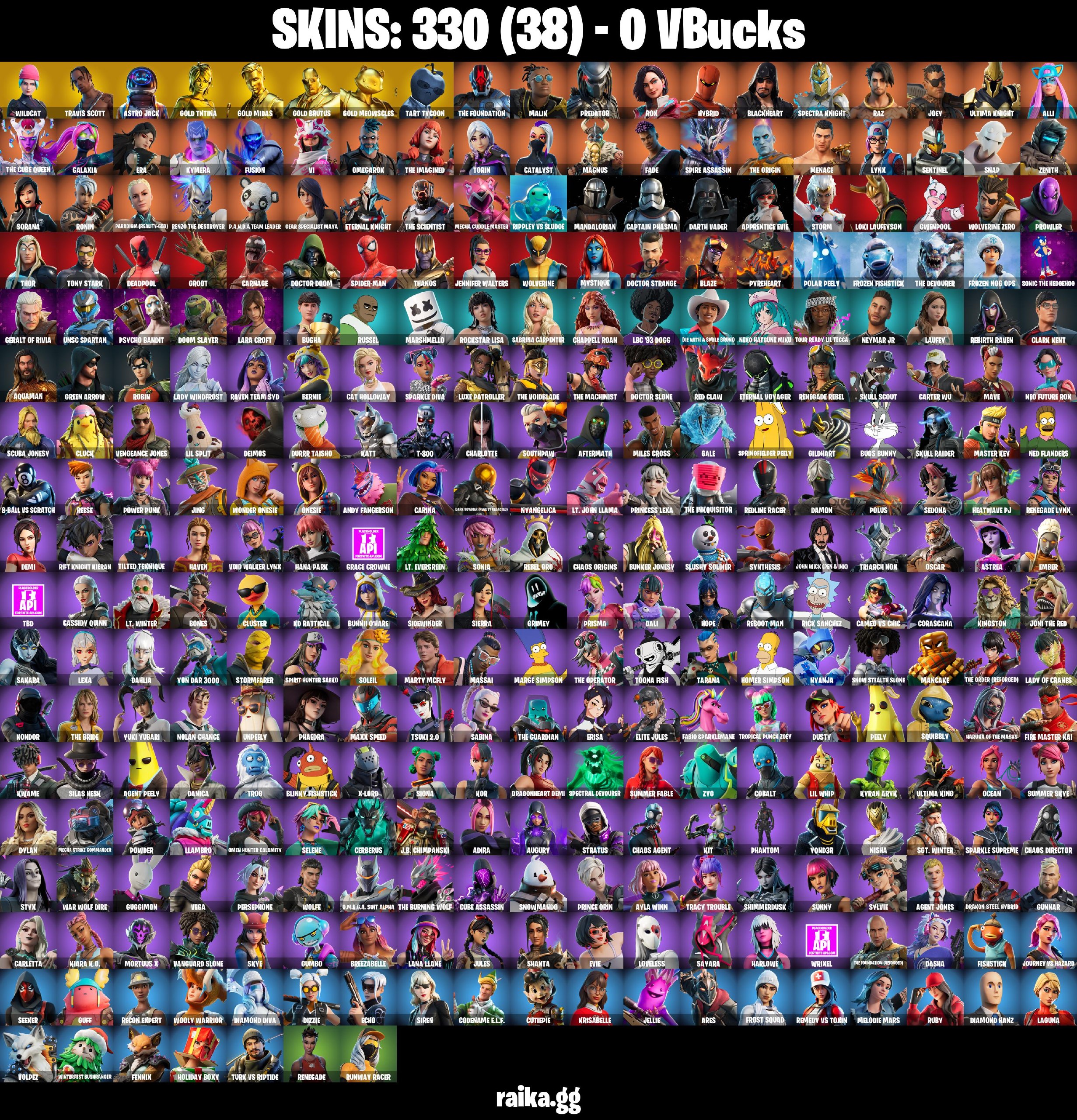 🌀330 skins🌀Wildcat💢Travis Scott💢Astro Jack💢Gold TNTina💢Gold Midas💢Gold Brutus💢Gold Meowscles💢Tart Tycoon💢The Foundation💢0 VB💢 — image 1
