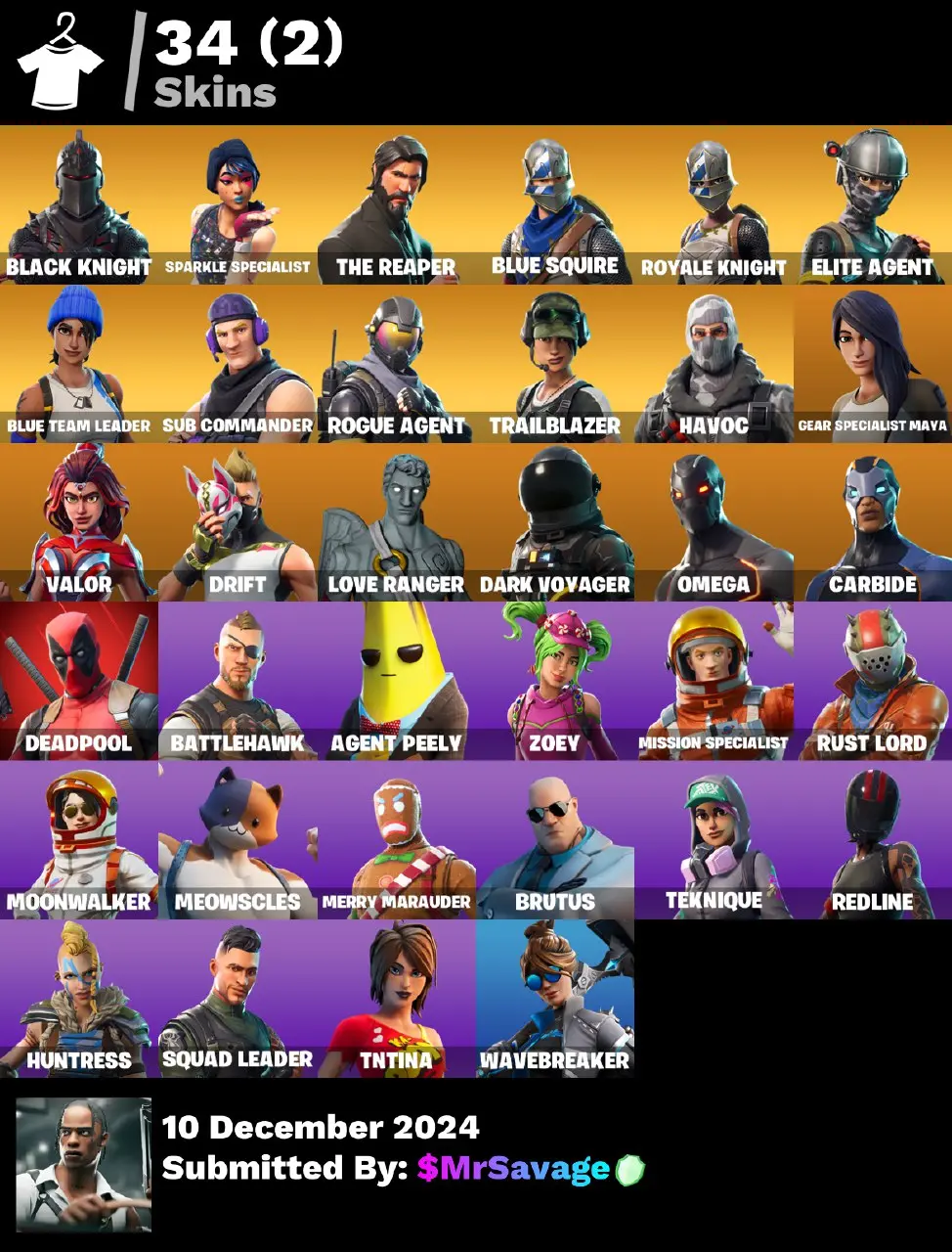 34 skins | Black Knight | Sparkle Specialist | The Reaper | Blue Squire | Royale Knight | Elite Agent | Blue Team Leader | Mako | Take The L | Floss | Omega | Deadpool | Take The Elf | Drift | 250 Vbucks [PC/PSN/XBOX] Fortnite Account