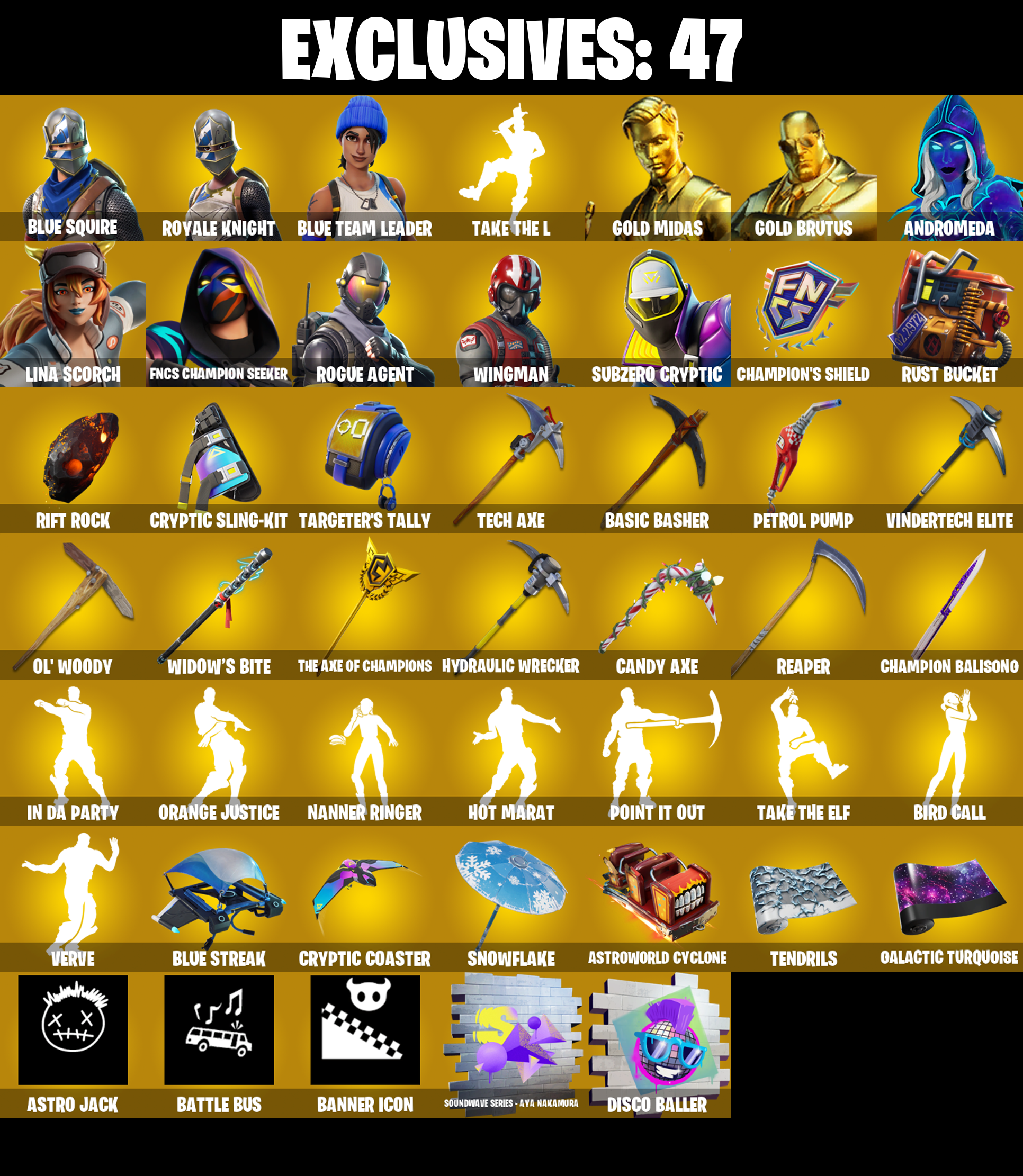 347 SKINS ✨ Renegade Raider ✨ Aerial Assault Trooper ✨ Master Chief ✨ Blue Squire ✨ Royale Knight ✨ Blue Team Leader ✨ Gold Midas ✨ 200 VB (PC/PSN/XBOX) — image 1