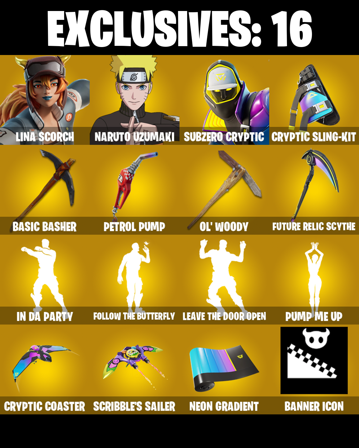 384 SKINS ✨ Lina Scorch ✨ Naruto Uzumaki ✨ Vivi Chroma ✨ Subzero Cryptic ✨ Peter Griffin ✨ All Might ✨ Hades ✨ Galaxy Grappler ✨ Zero ✨ 1150 VB (PC/PSN/XBOX) — image 1