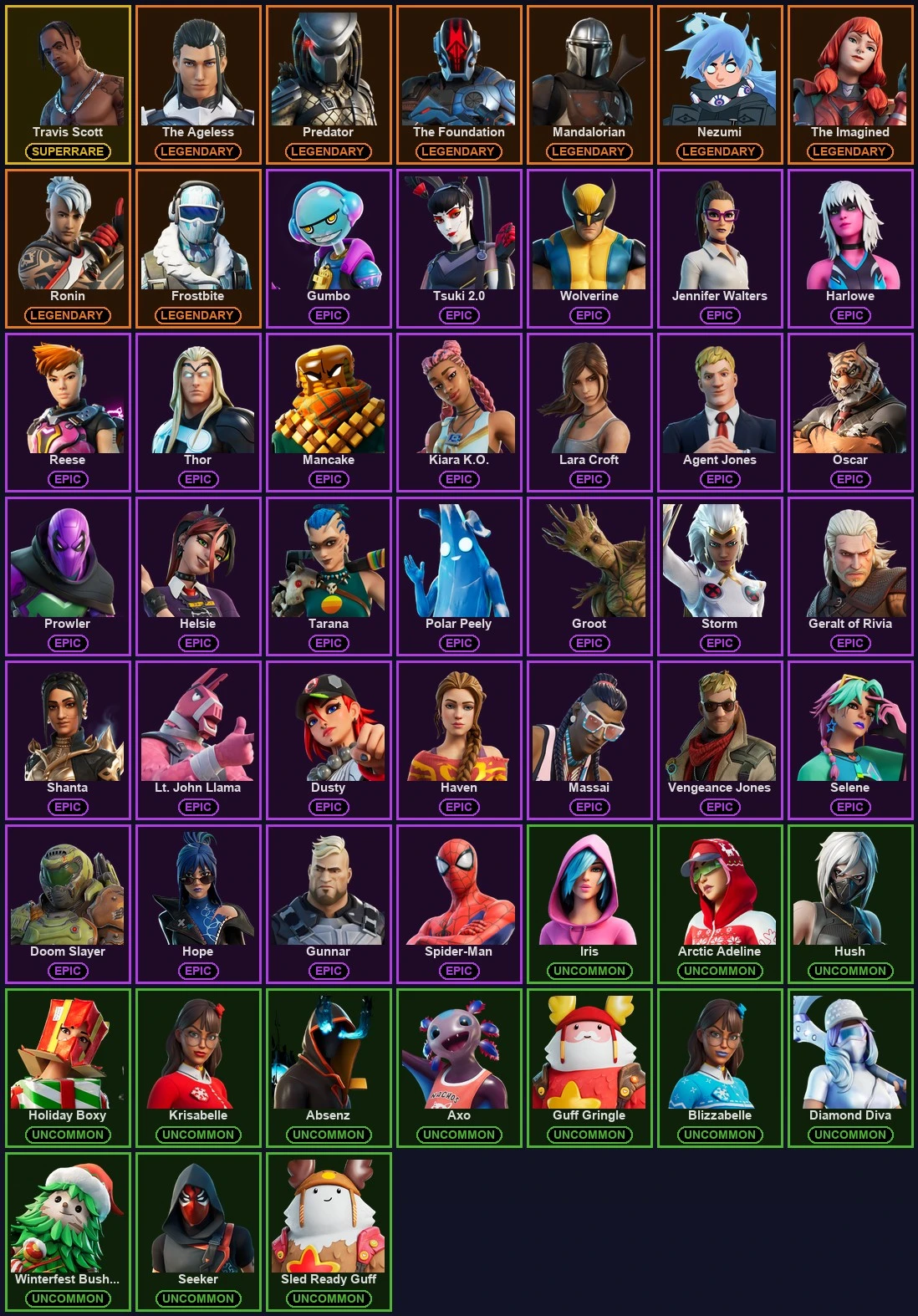 ๐ฎ 52 Skins ๐ 450 V-Bucks โก Lvl 501 | Travis Scott | The Ageless | Predator ๐ 32 Wins โ image 2