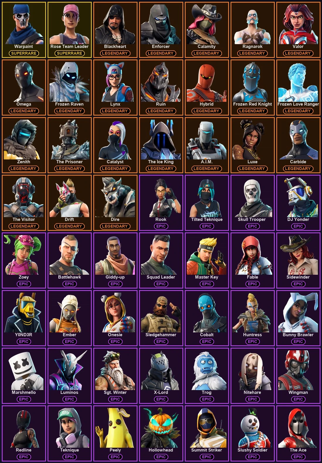 ๐ฎ 63 Skins ๐ 9300 V-Bucks โก Lvl 526 | Warpaint | Rose Team Leader | Blackheart ๐ 114 Wins โ image 2
