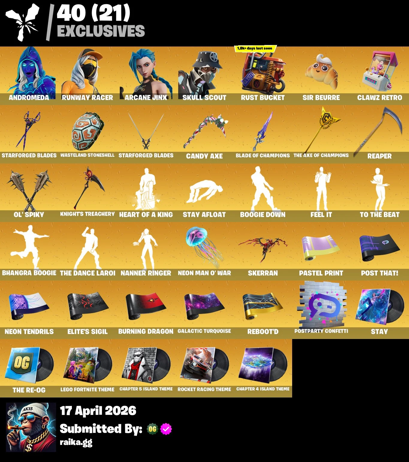 ๐ฅ 651 Skins ULTRA STACKED Account โญ Blade of Champions ๐ฅ Arcane Jinx โญ Andromeda ๐ฅ 40 Exclusives ๐ INSANE Locker โ image 3